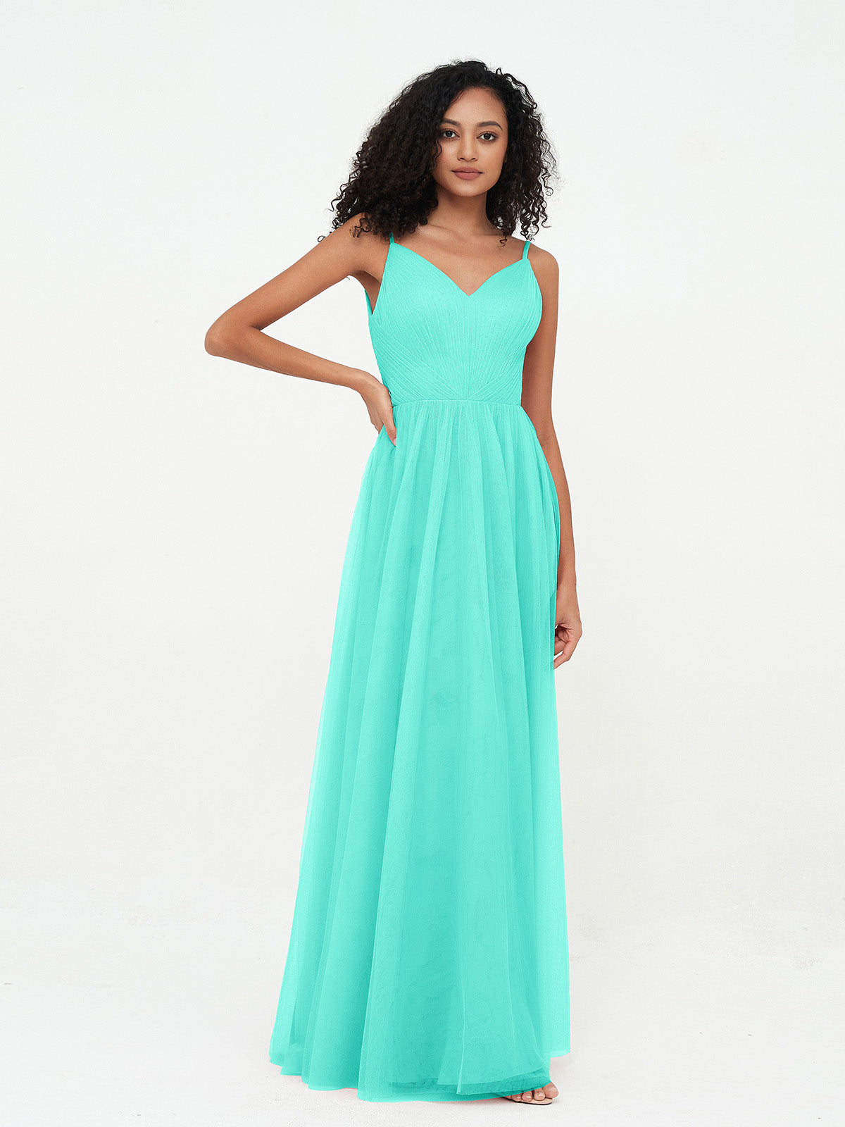 Long Tulle Dress with Convertible Back Design Spa Plus Size