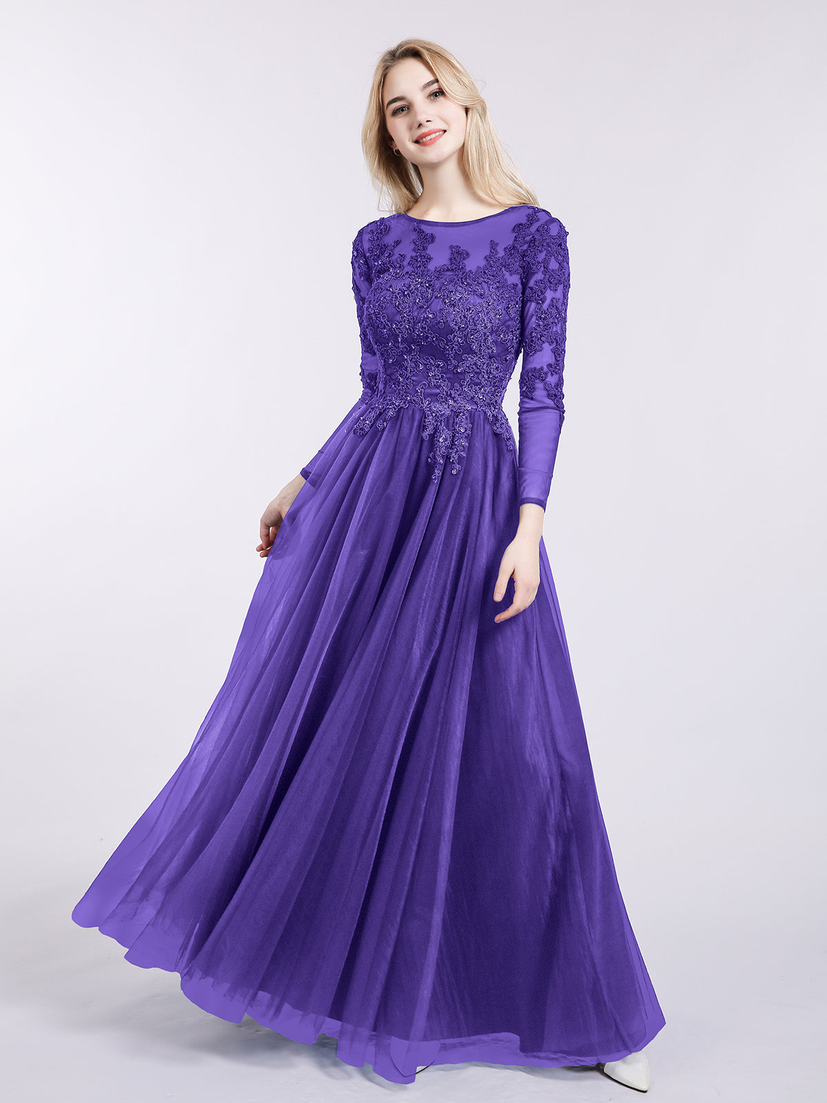 knee length dresses for ladies Regency woman in white muslin dress (Lauren 4397) main image 1