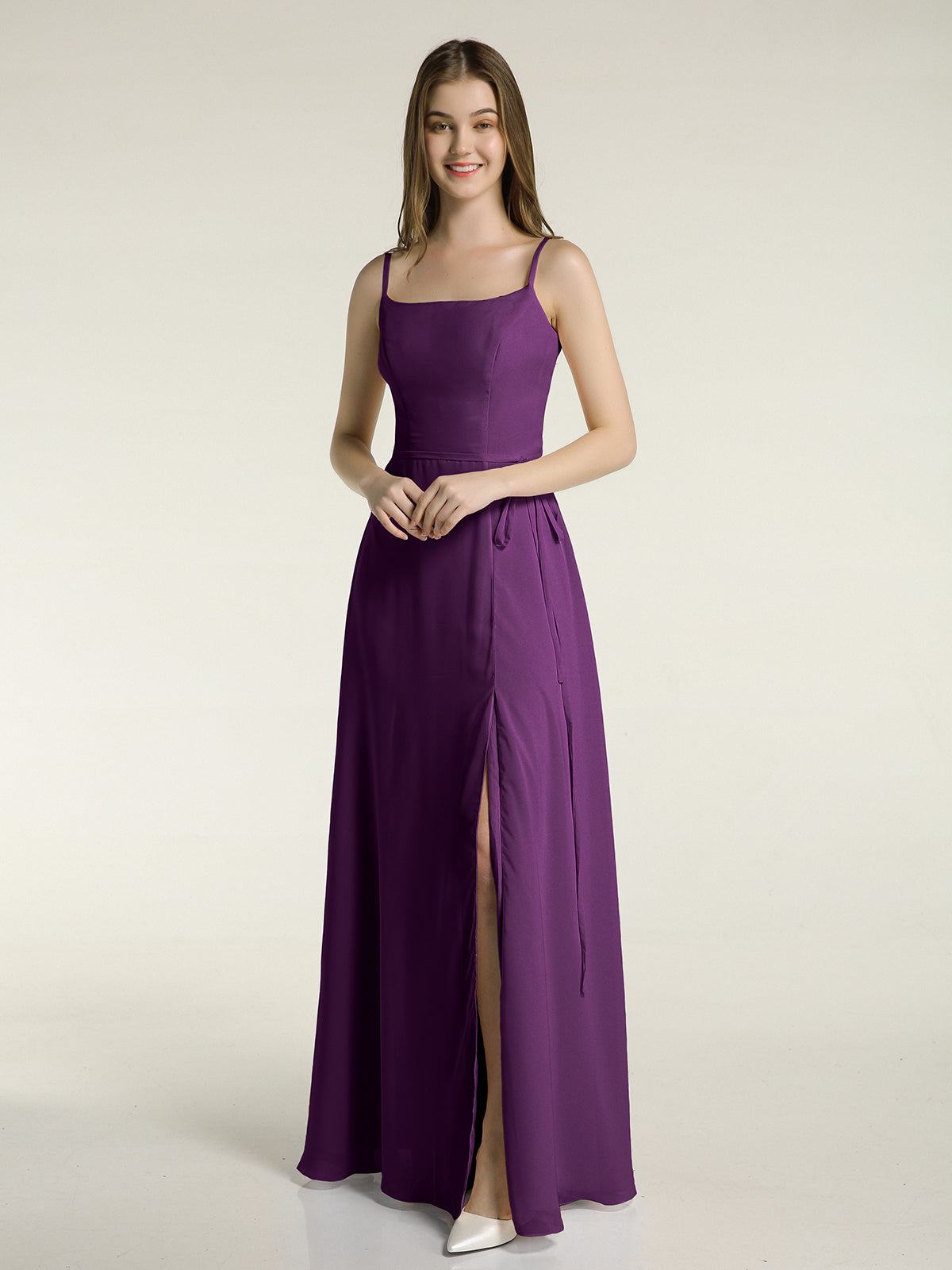 Strapless Chiffon Full Length Gowns Grape main image 1