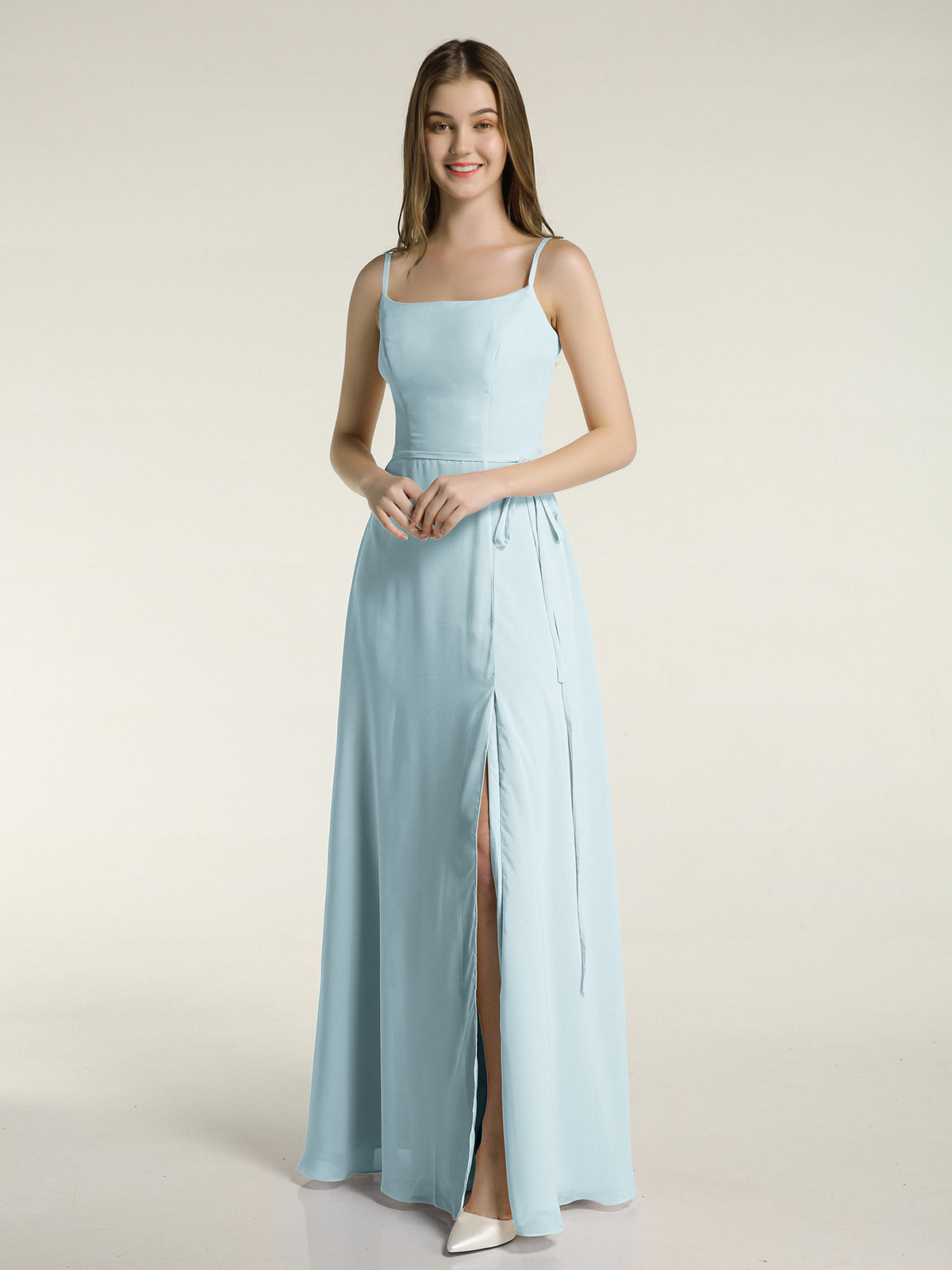 Spaghetti Strap Chiffon Dresses Mist
