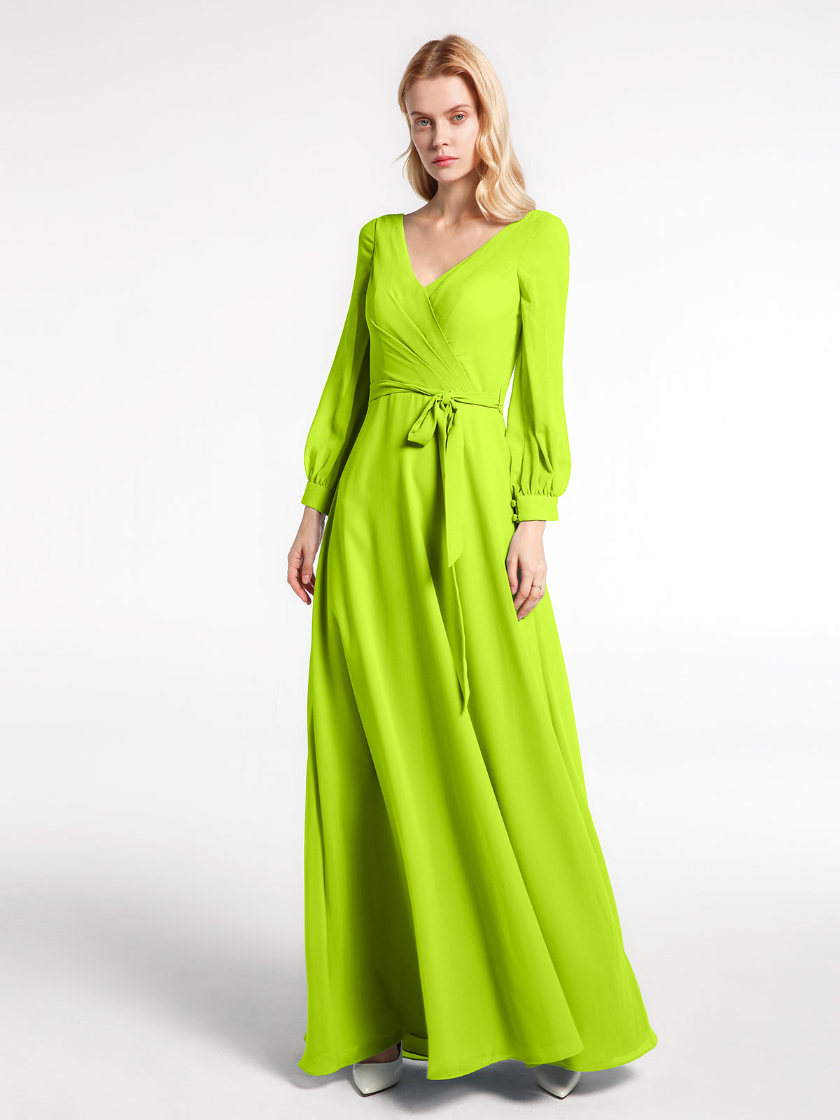 Chiffon Dress with Lace Straps Decor with Sash Bow Dark Green Plus Size