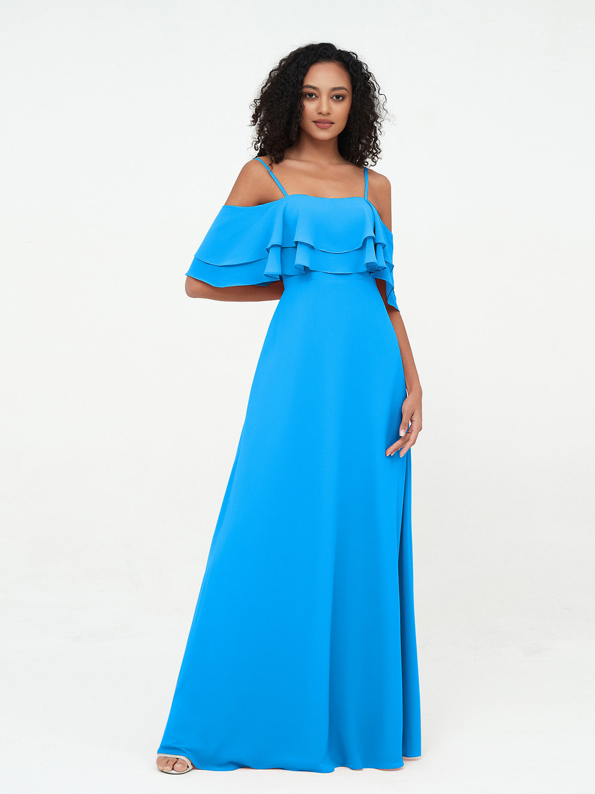 Islander Fronds Blue Spaghetti Dress main image 1