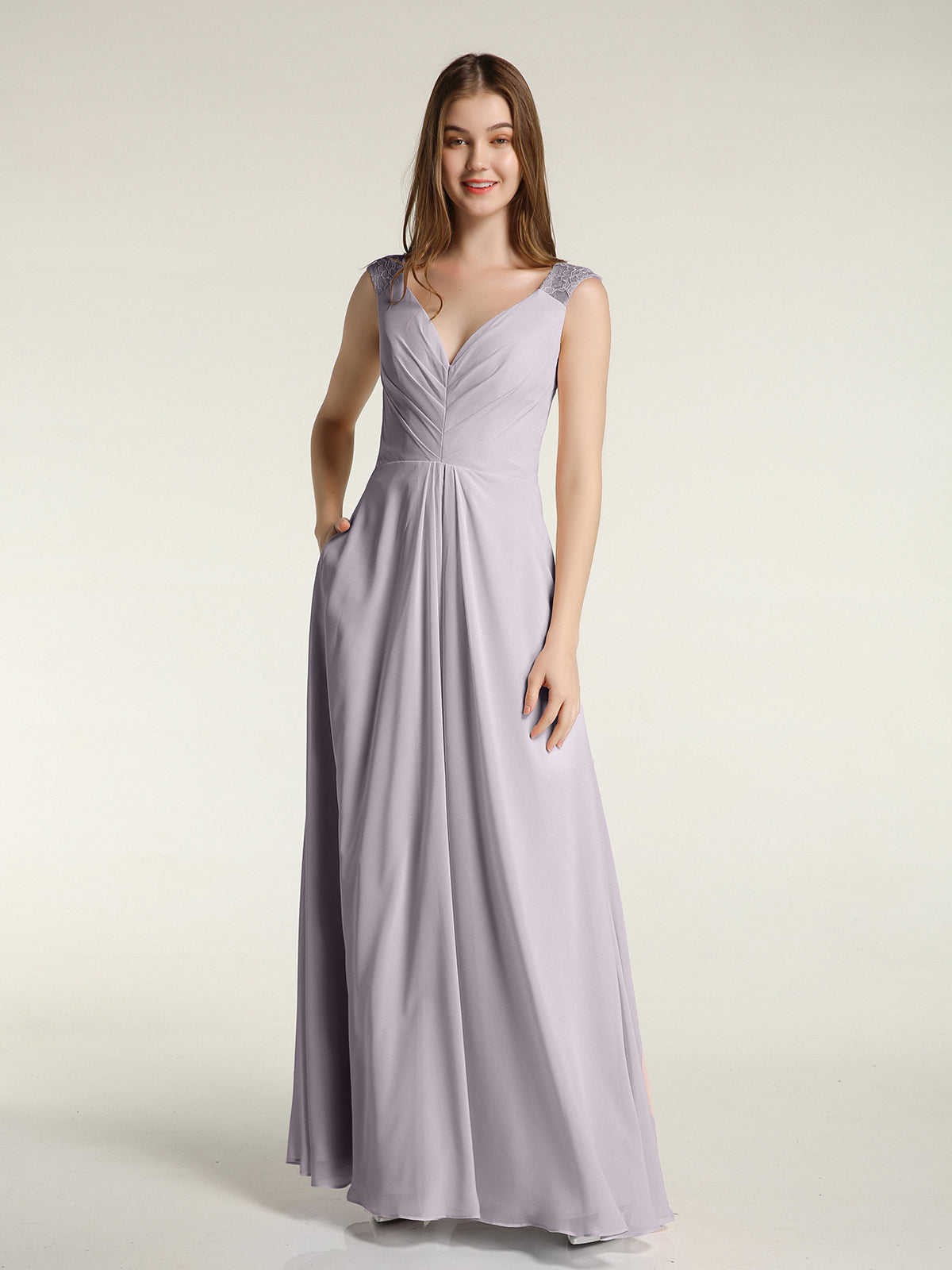 Illusion Neckline Chiffon Dress With Jacket Dusk Plus Size main image 1
