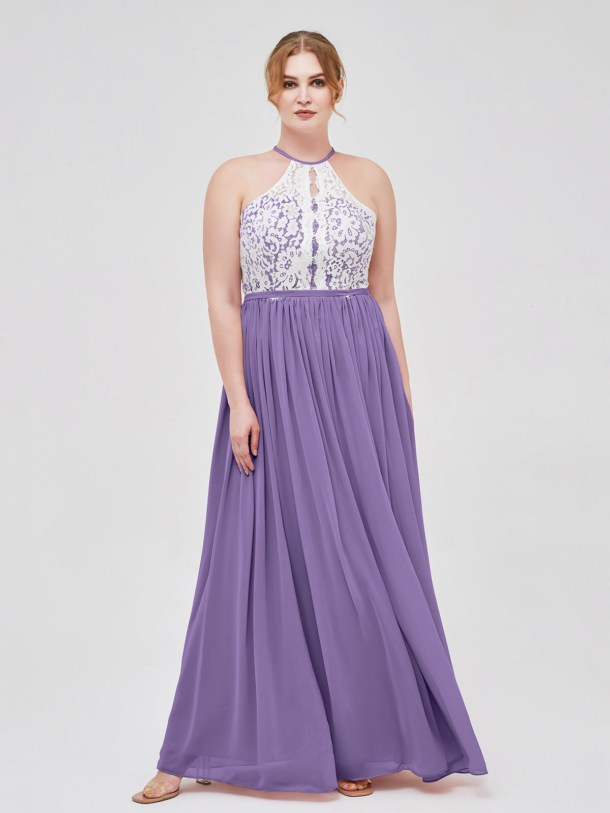 BABARONI Halter Maxi Dress with Ivory Lace Bodice-Tahiti, Tahiti / US0 BABARONI Halter Maxi Dress with Ivory Lace Bodice-Tahiti, Tahiti / US0