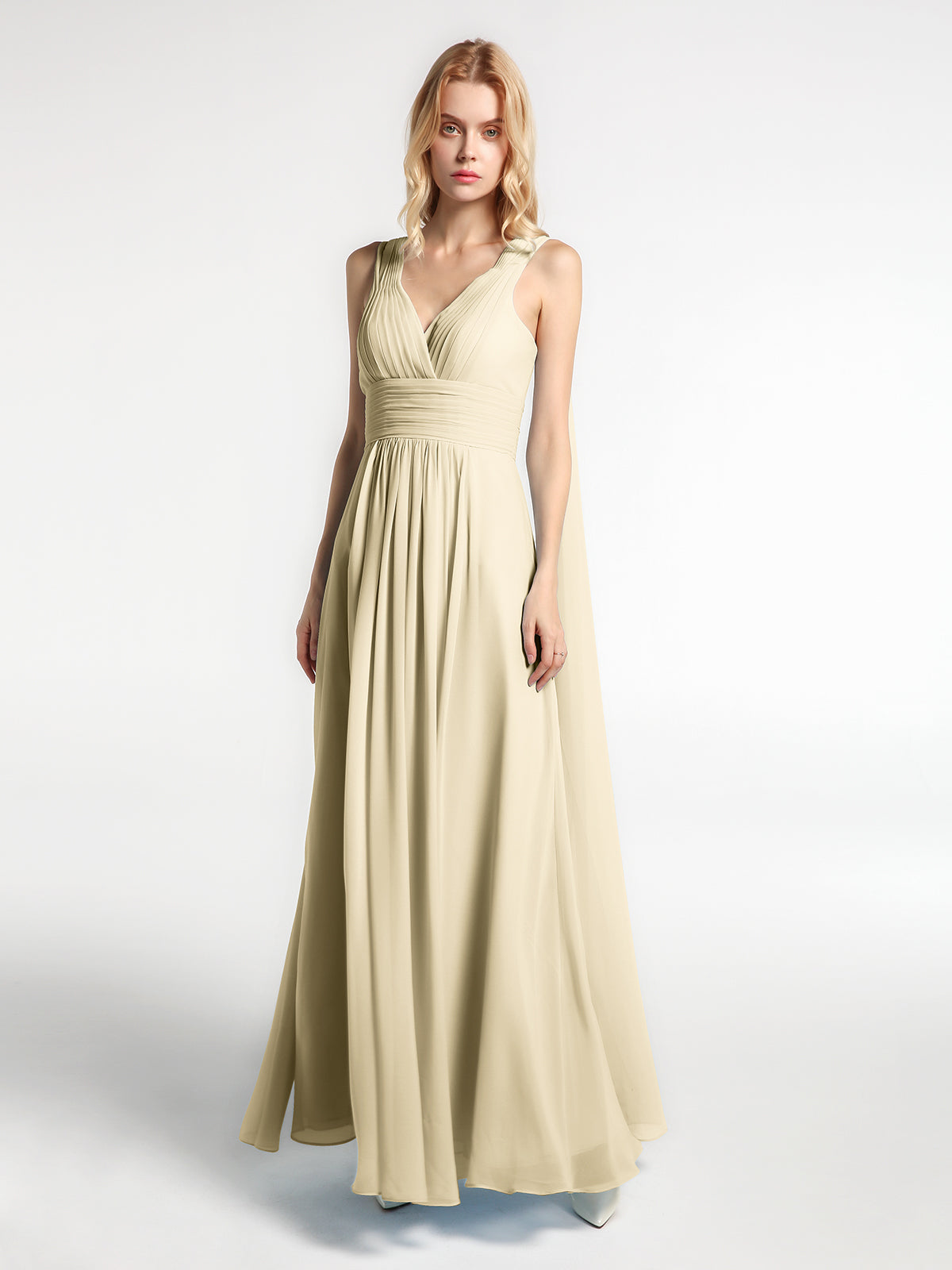 Halter Chiffon Gown Triangular Open Back Peacock Plus Size main image 1