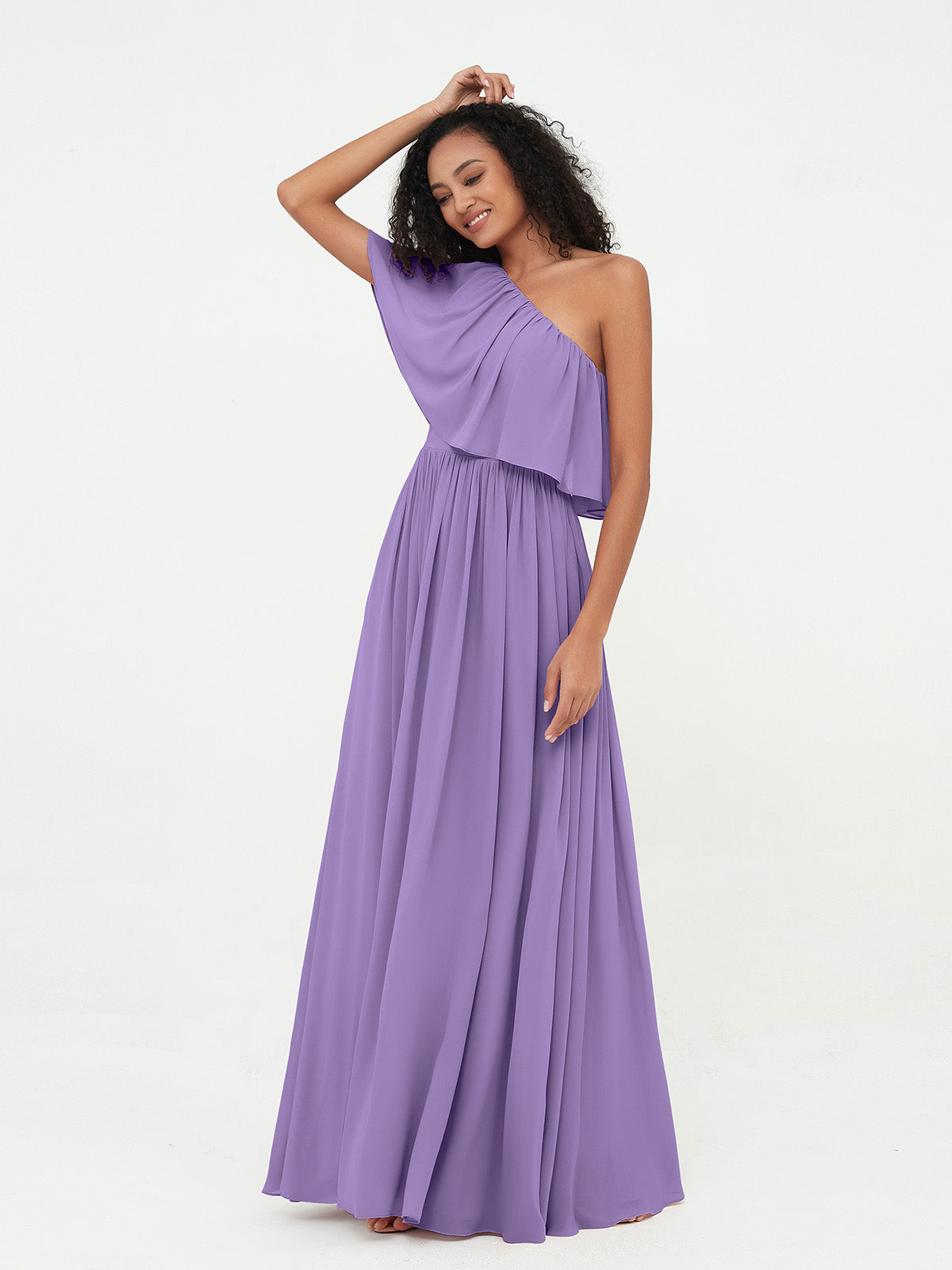 One shoulder Long Chiffon Bridesmaid Gowns Tahiti