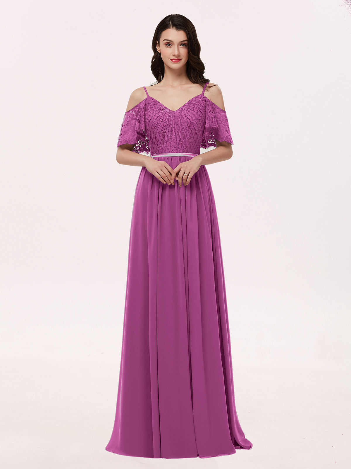 Spaghetti Strap Chiffon Dresses Orchid Plus Size