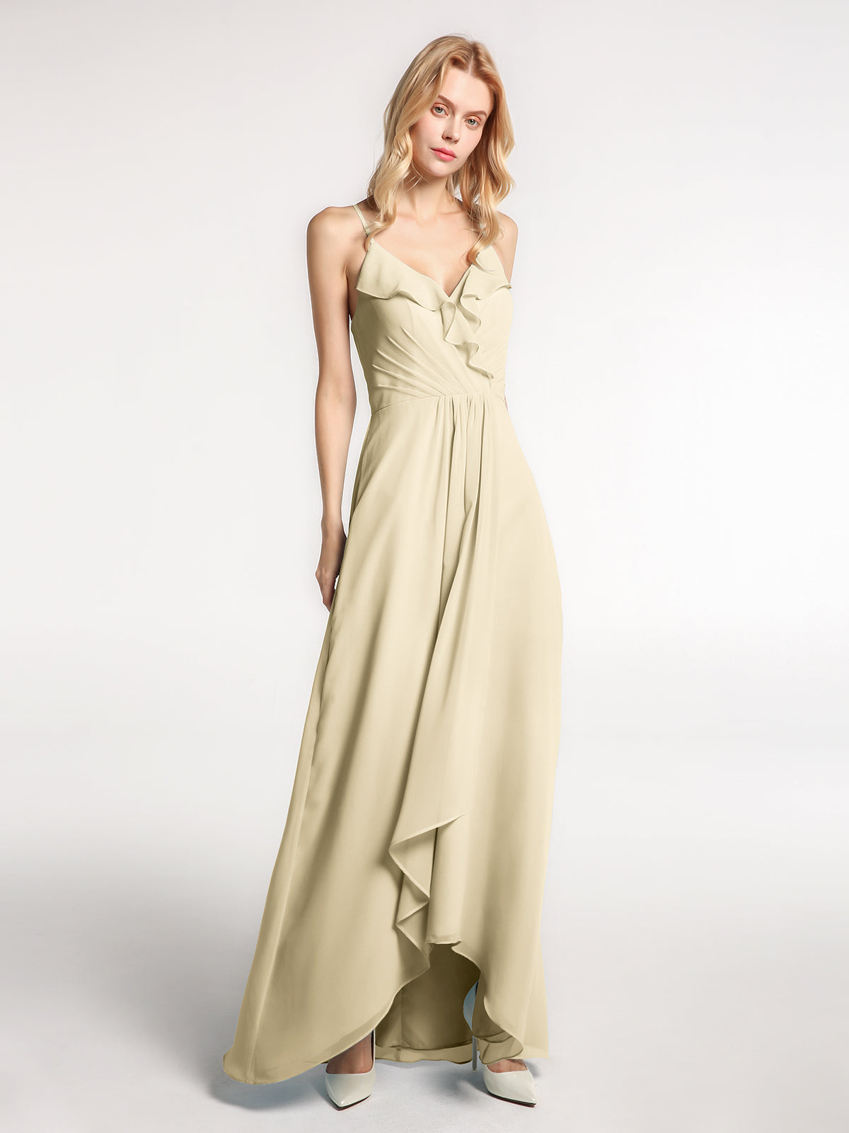 Square Neck Spaghetti Straps Chiffon Dresses Grape Plus Size