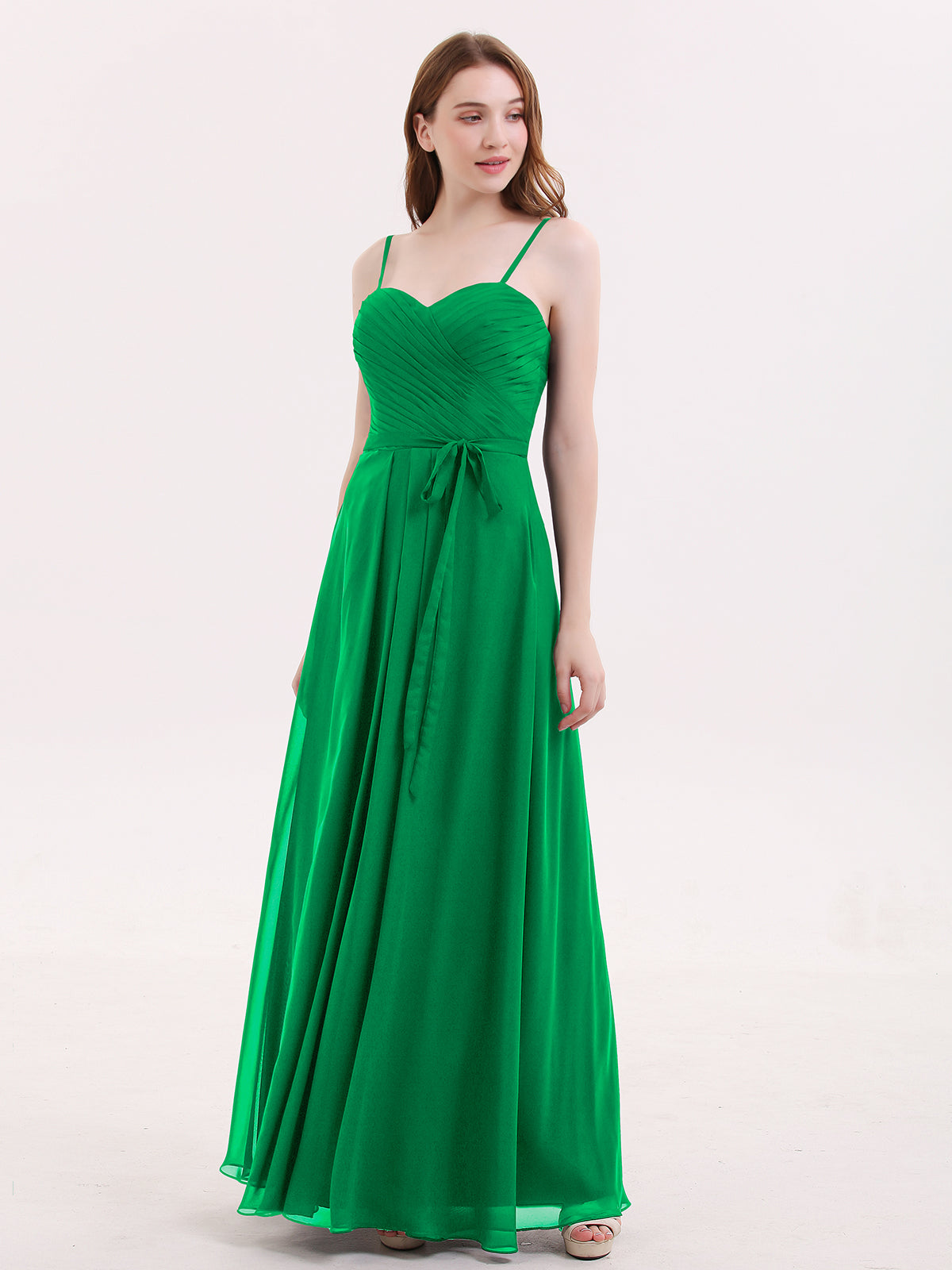 Long Chiffon Dresses with Halter Neck Emerald Plus Size