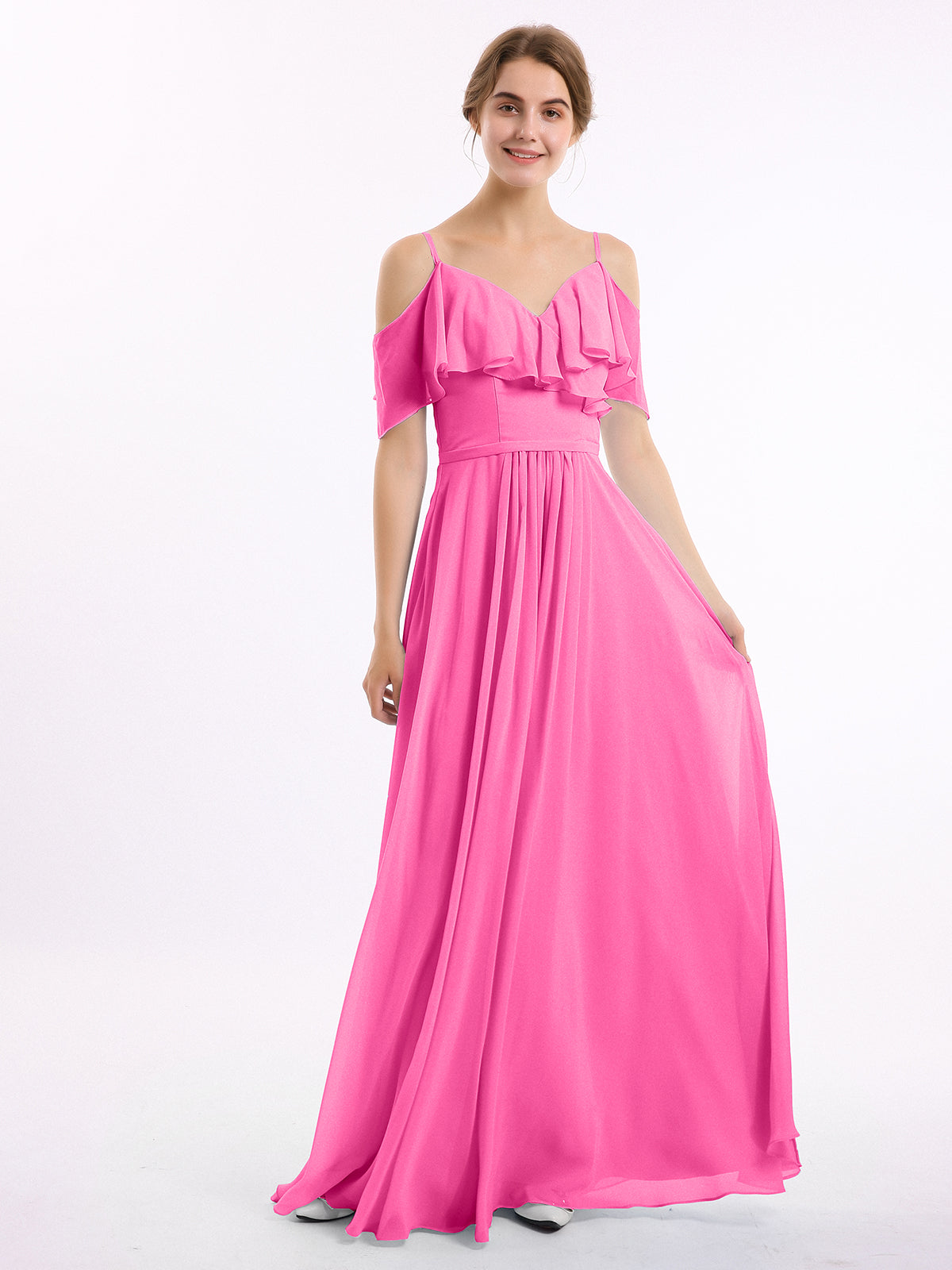 Cross-pleated Spaghetti Strap Chiffon Dress Azalea Plus Size