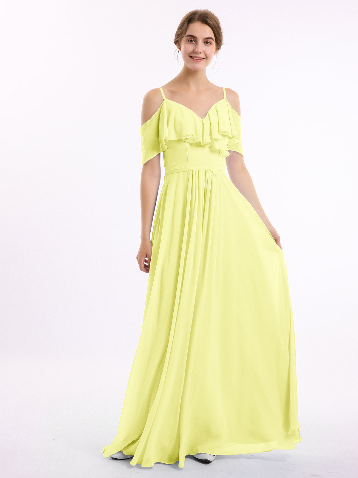Spaghetti Strap Bridesmaid Dress with Pockets Daffodil main image 1