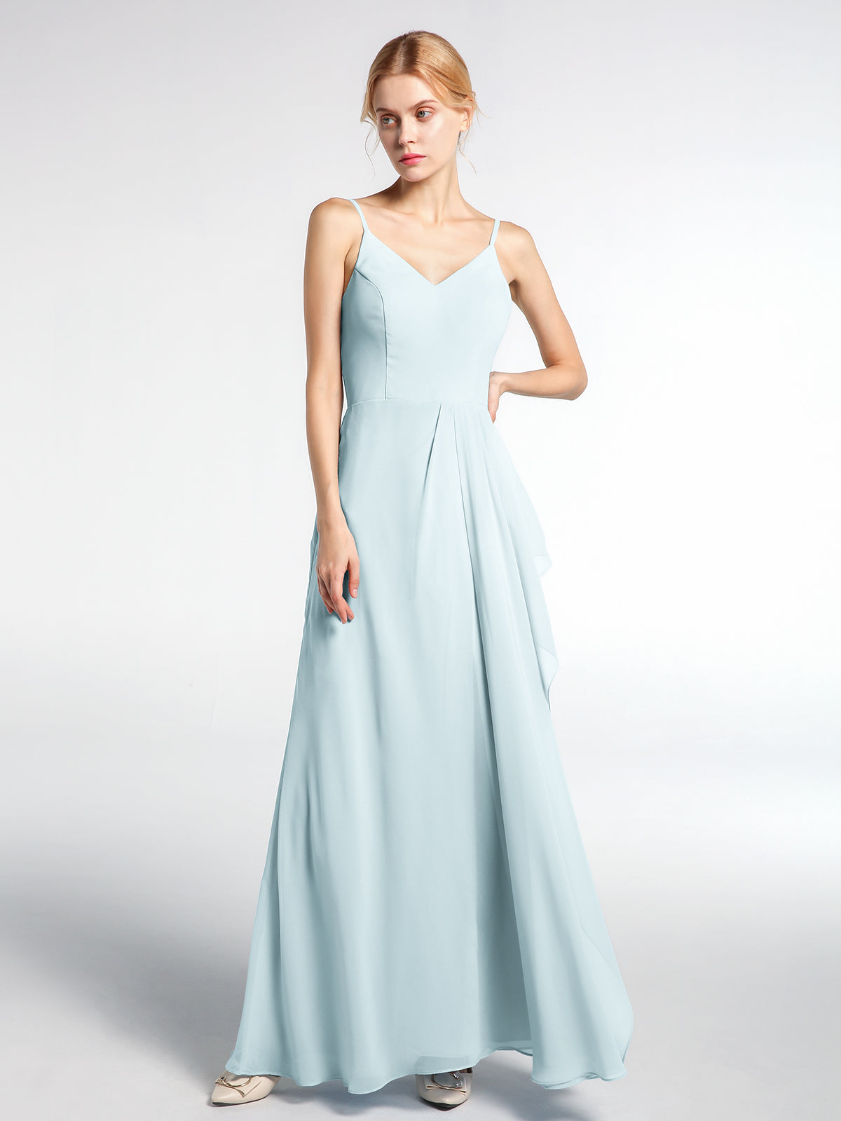 Spaghetti Strap Chiffon Dresses Mist Plus Size main image 1