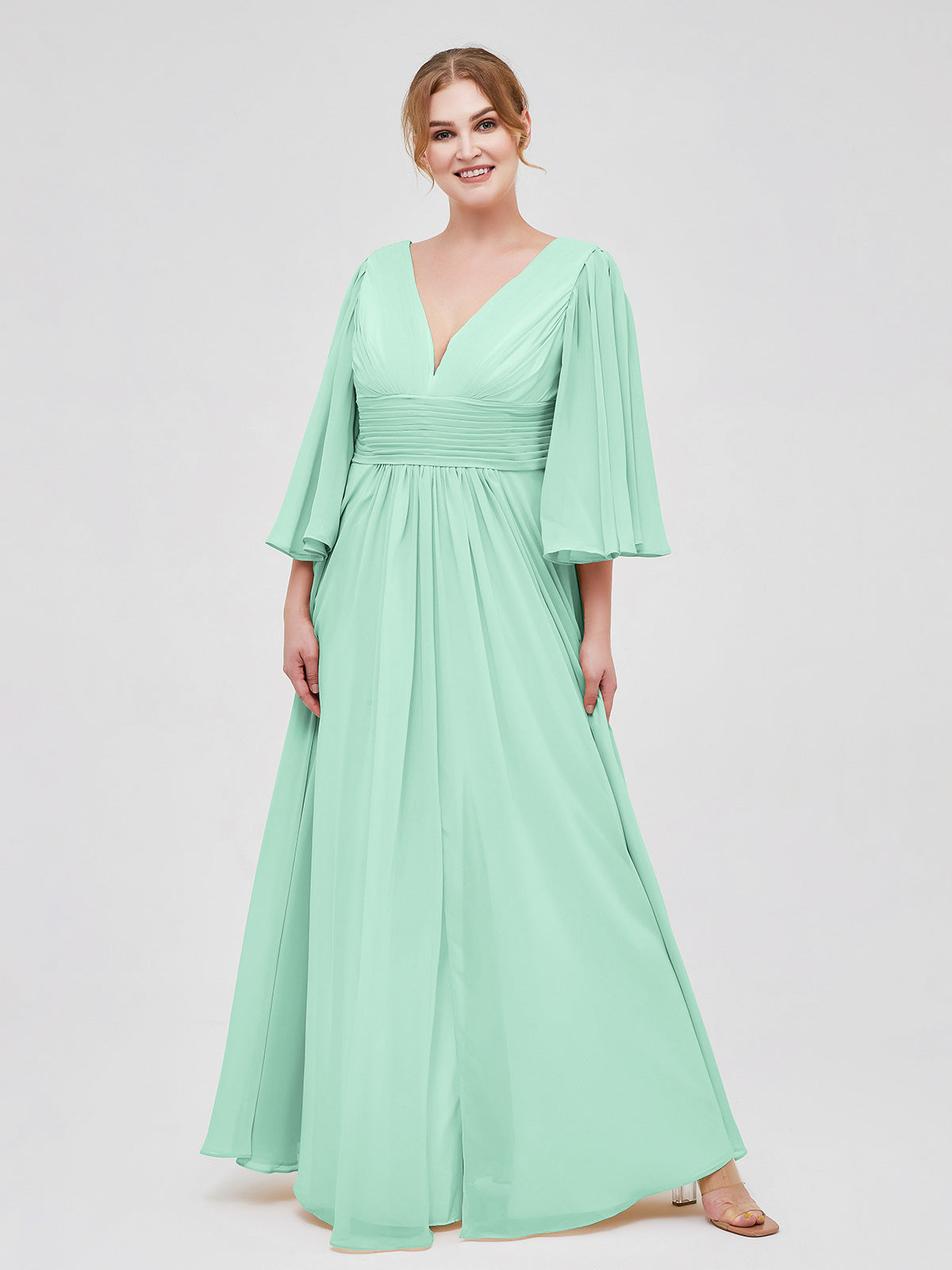 long sleeve mint bridesmaid dress Modest LDS Mint Green Bridesmaid Dresses Long Sleeves