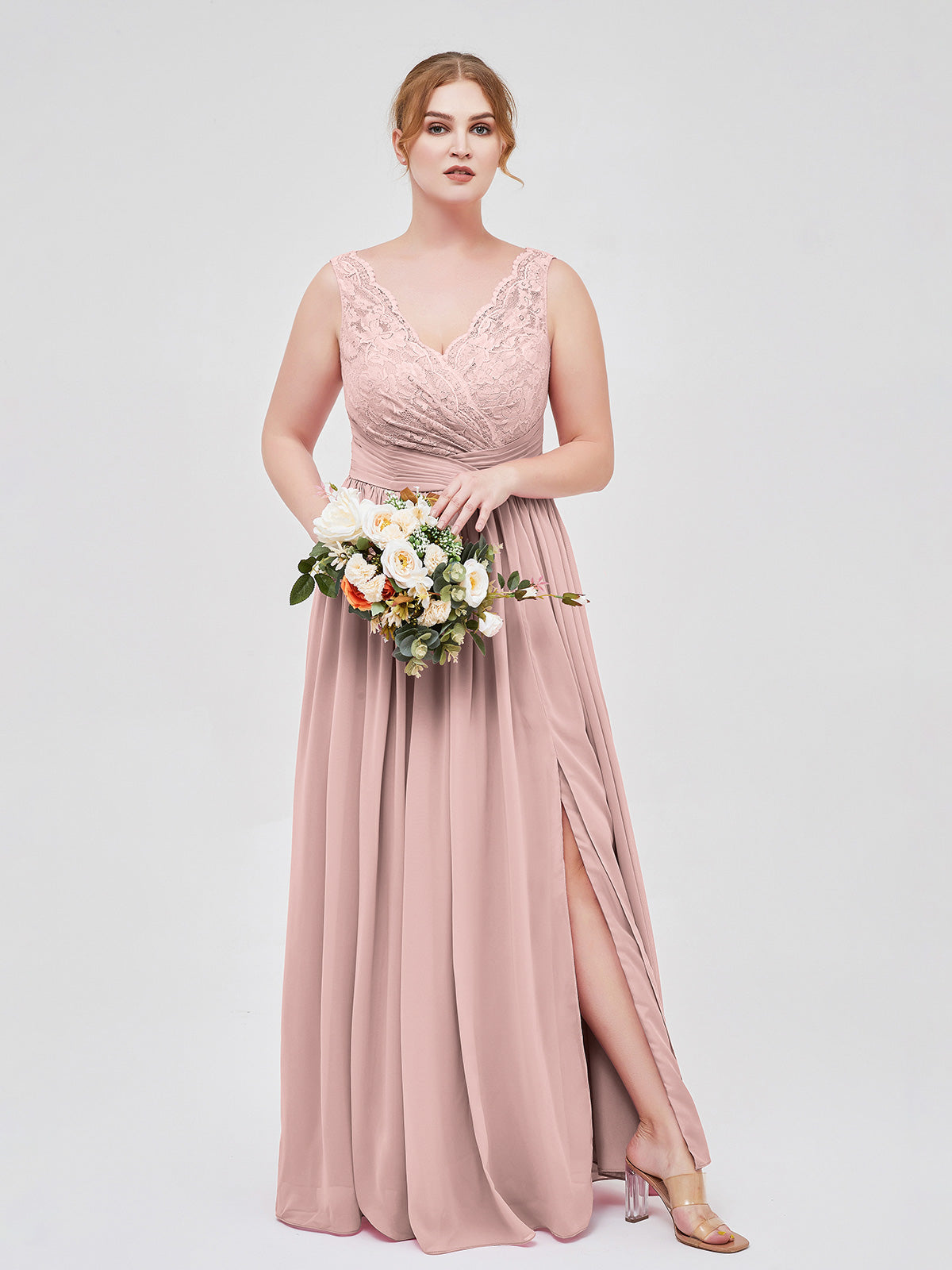 slim fit dress slacks Ladivine - CD243C Bishop Sleeve A-Line Gown main image 0
