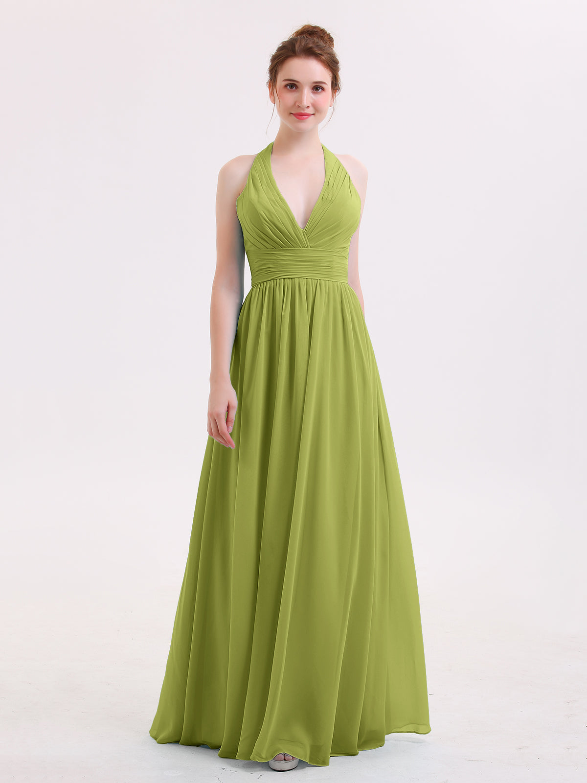 Full Length Chiffon Maxi Bridesmaid Gowns Clover