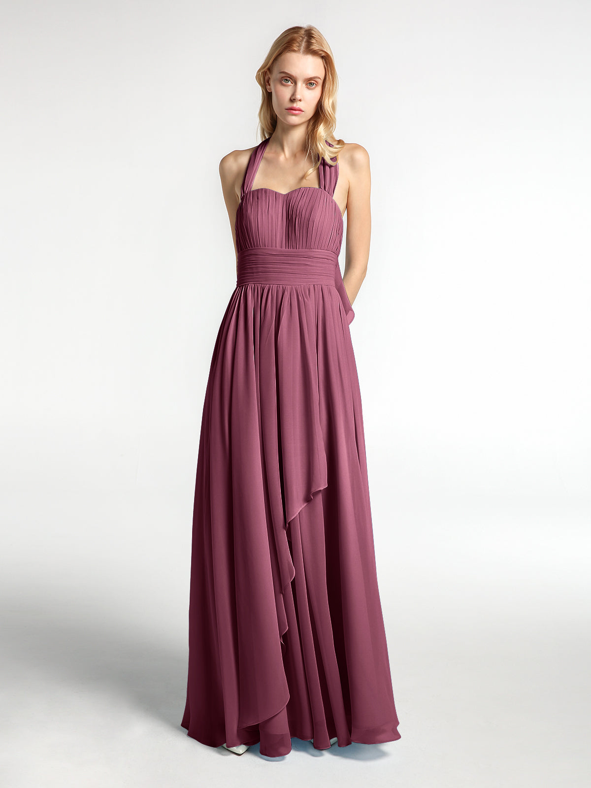 Chiffon and Lace Short Dress with Open Back Mulberry Plus Size