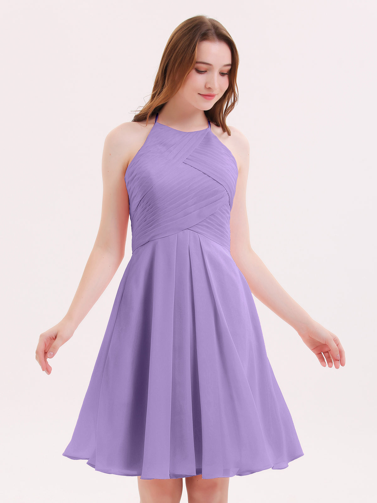 BABARONI Short Chiffon Bridesmaid Dress with Pocket-Tahiti, Tahiti / US0 BABARONI Short Chiffon Bridesmaid Dress with Pocket-Tahiti, Tahiti / US0
