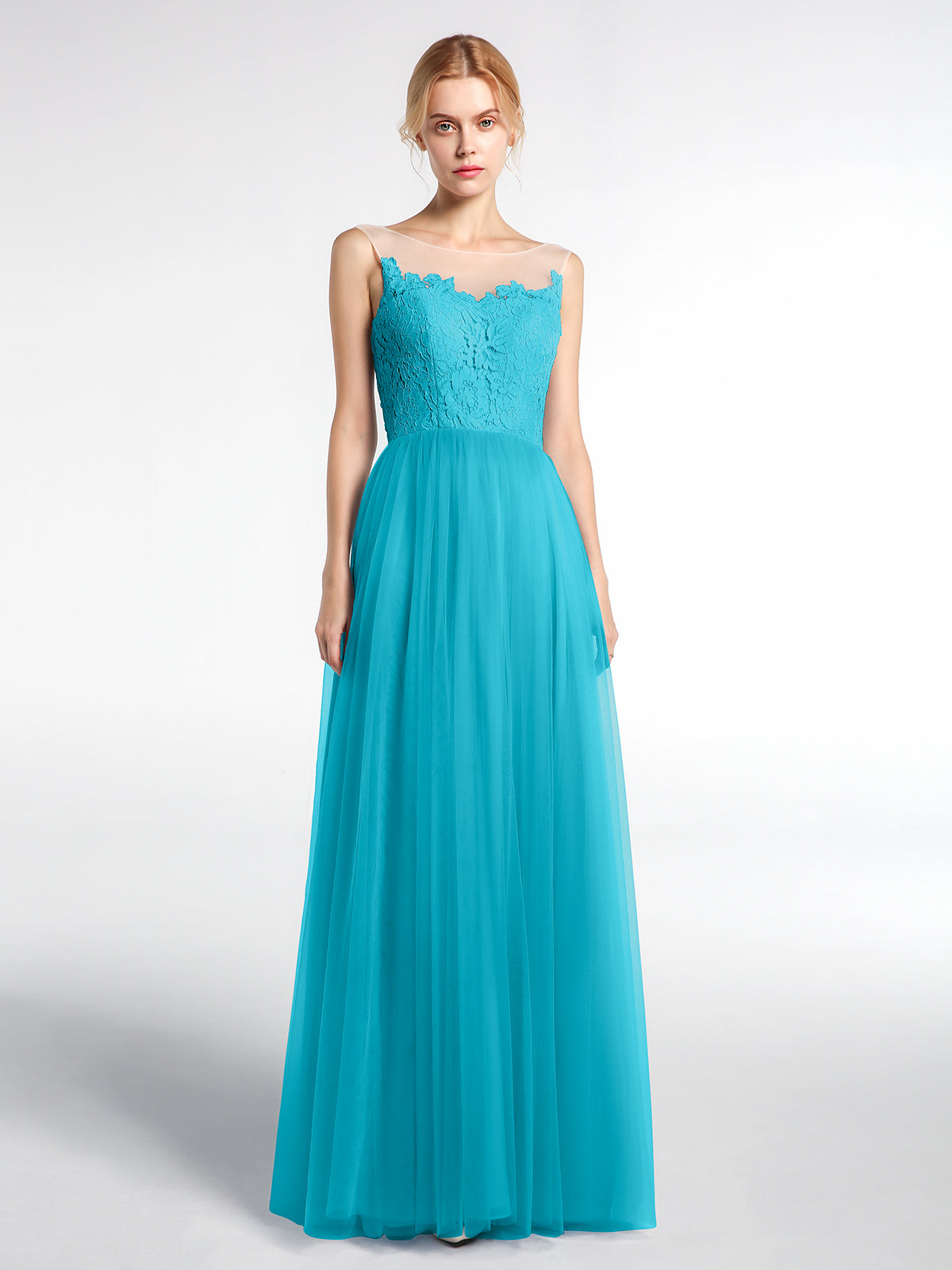 Lace Empire Maxi Dress with Short Sleeves Jade