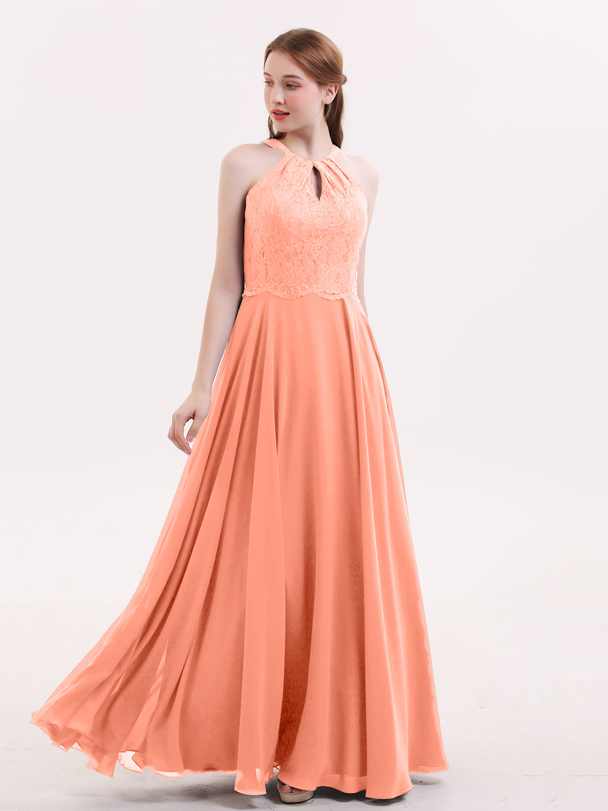 LACE And Chiffon Corset Back Dresses Dusk Plus Size