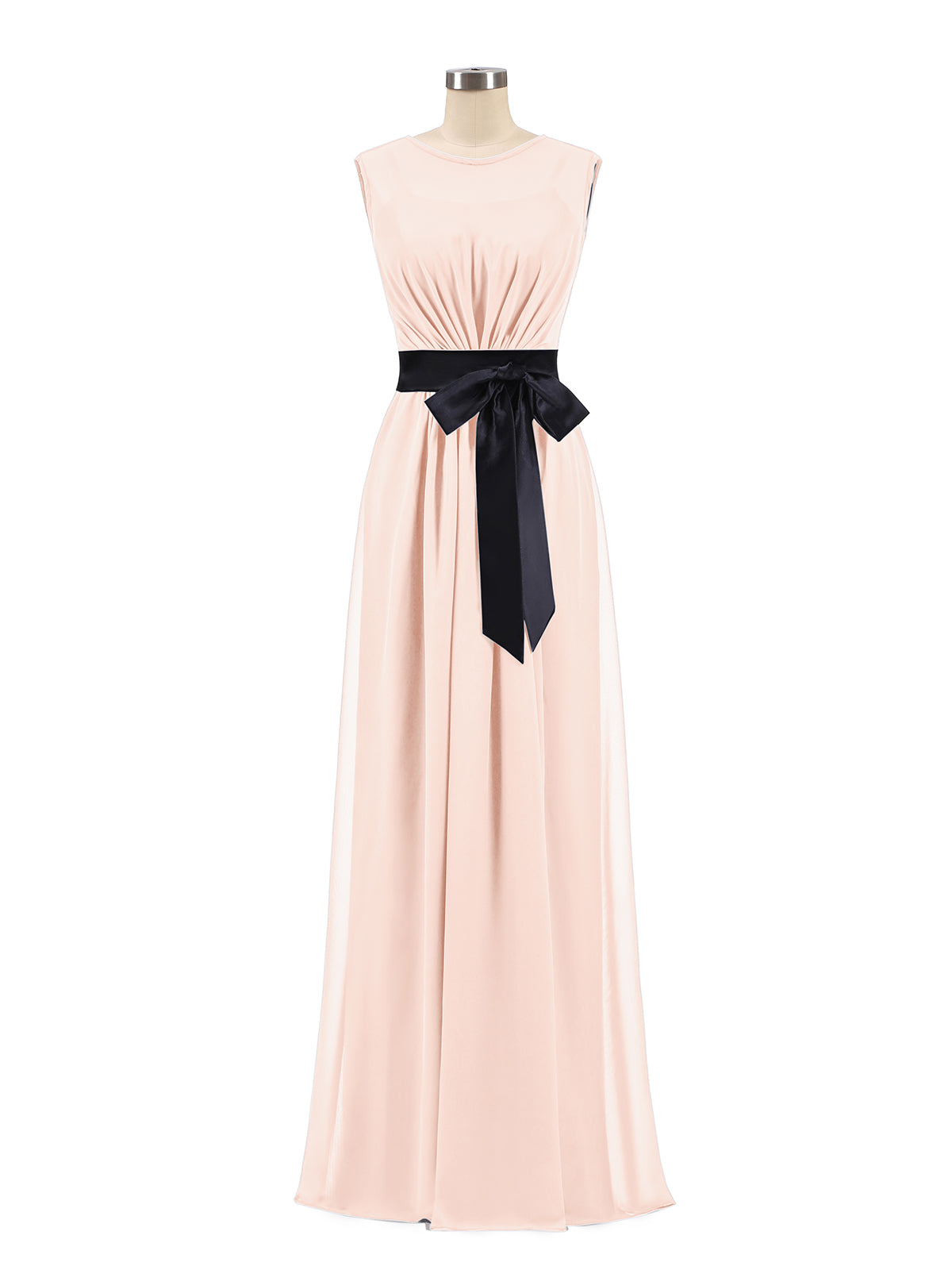 Spaghetti Strap Chiffon Dresses with Bow Pearl Pink Plus Size