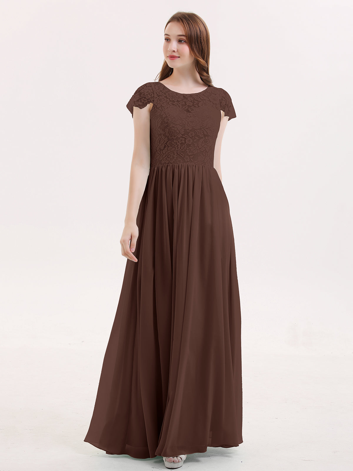 Cocoa Bridesmaid Dresses with Straps