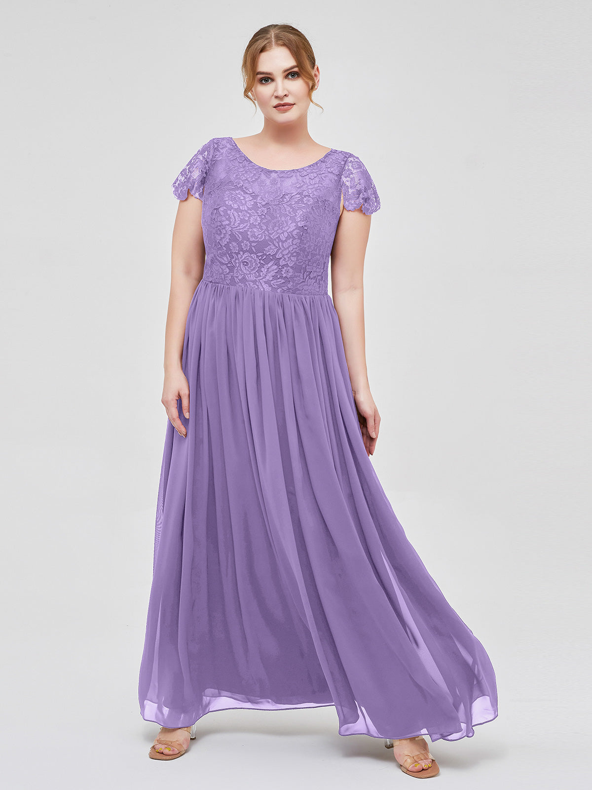 V-neck Bridesmaid Dress with Cross Back Tahiti Plus Size