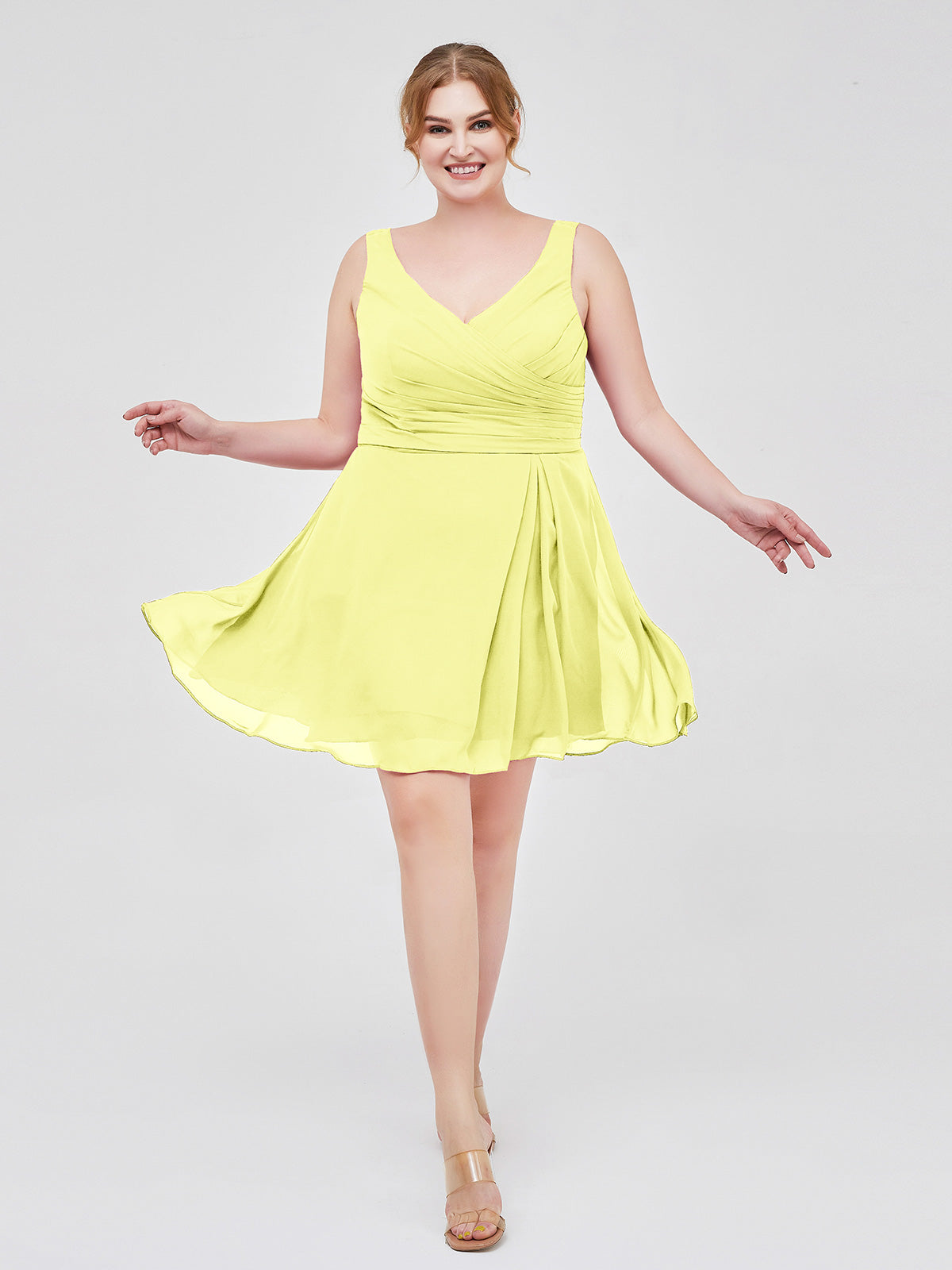 Strapless Sweetheart Neck Short Dresses Daffodil Plus Size