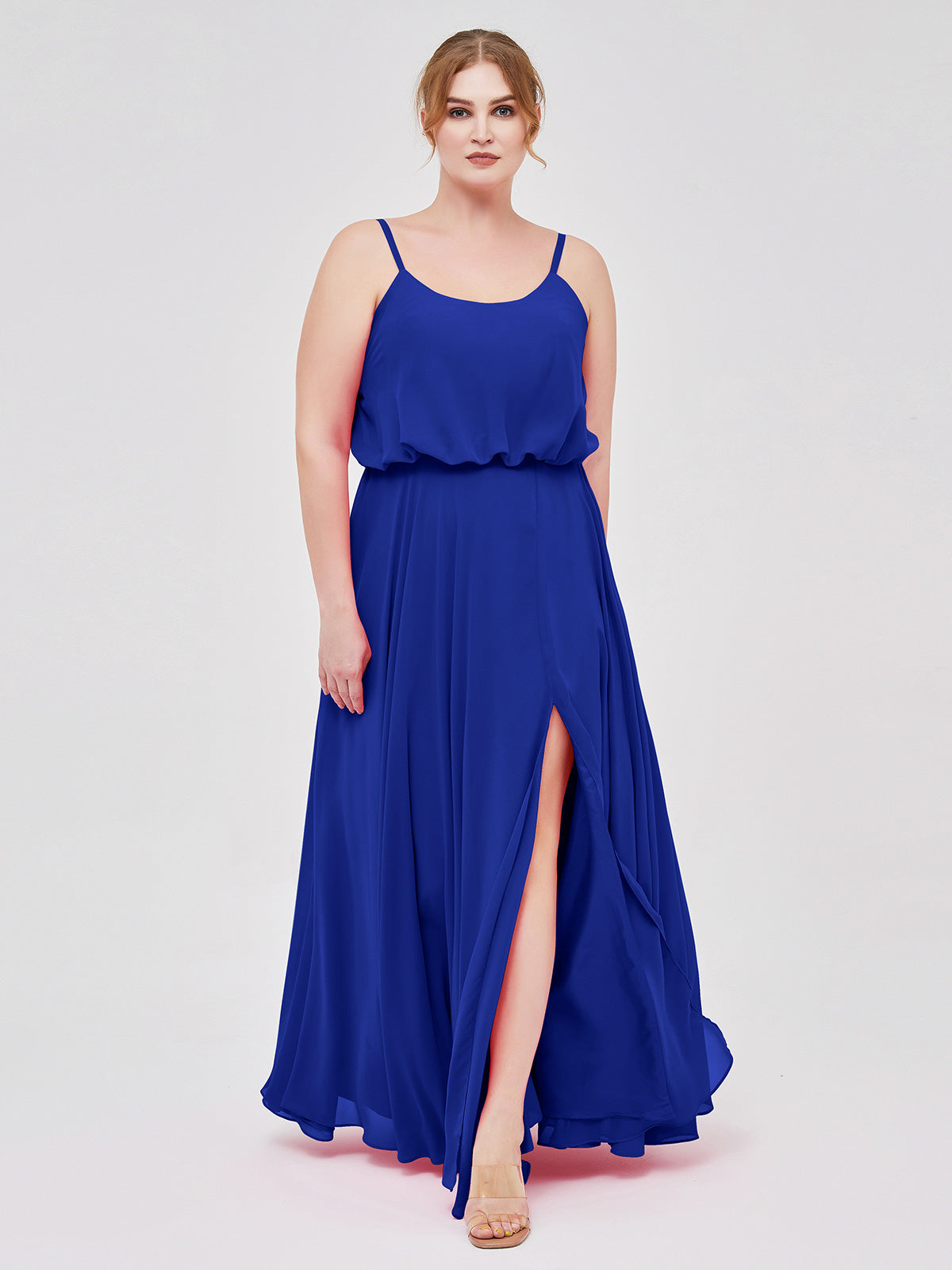 Honey Couture POLLY Royal Blue Glitter Shimmer Strapless Ballgown Form