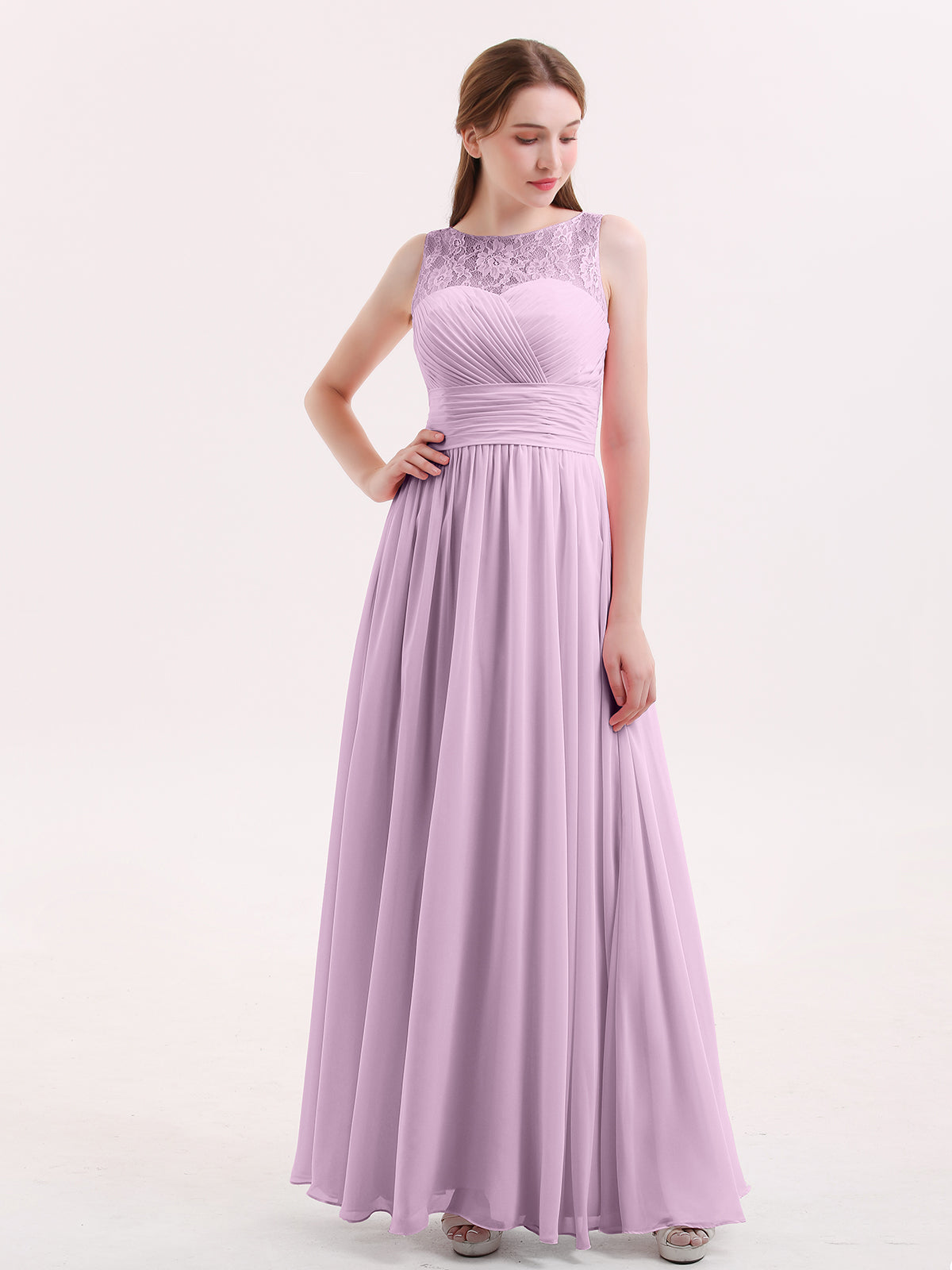 Lace Top Chiffon BUTTON Long Dresses Wisteria Plus Size