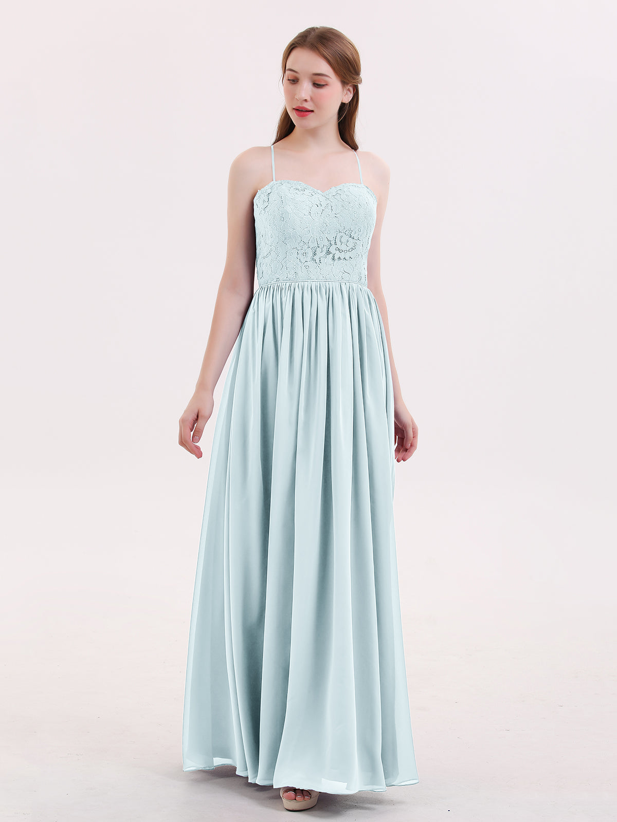 Long Chiffon Strapless Dresses with Sweetheart Mist Plus Size main image 0