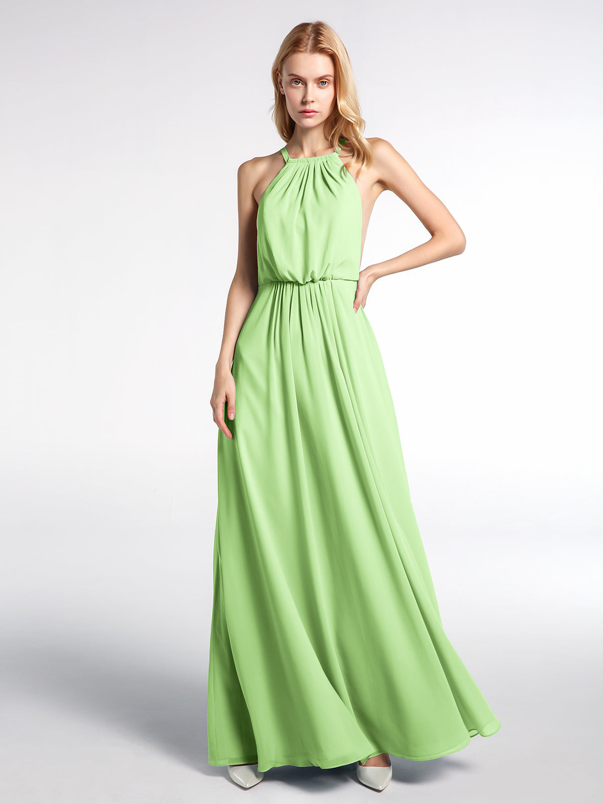 Strapless Chiffon Full Length Dresses Sage Plus Size