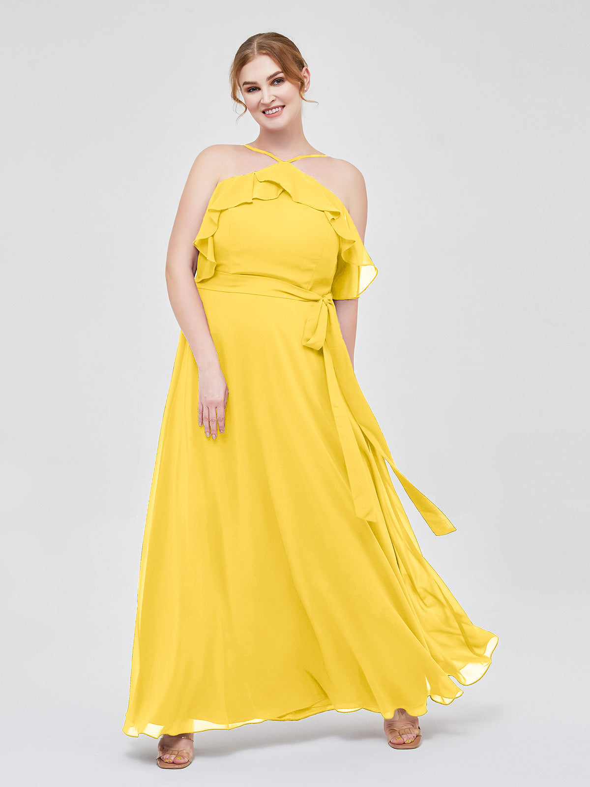 Ivory Lace Top Satin Skirt Dresses Marigold Plus Size main image 1