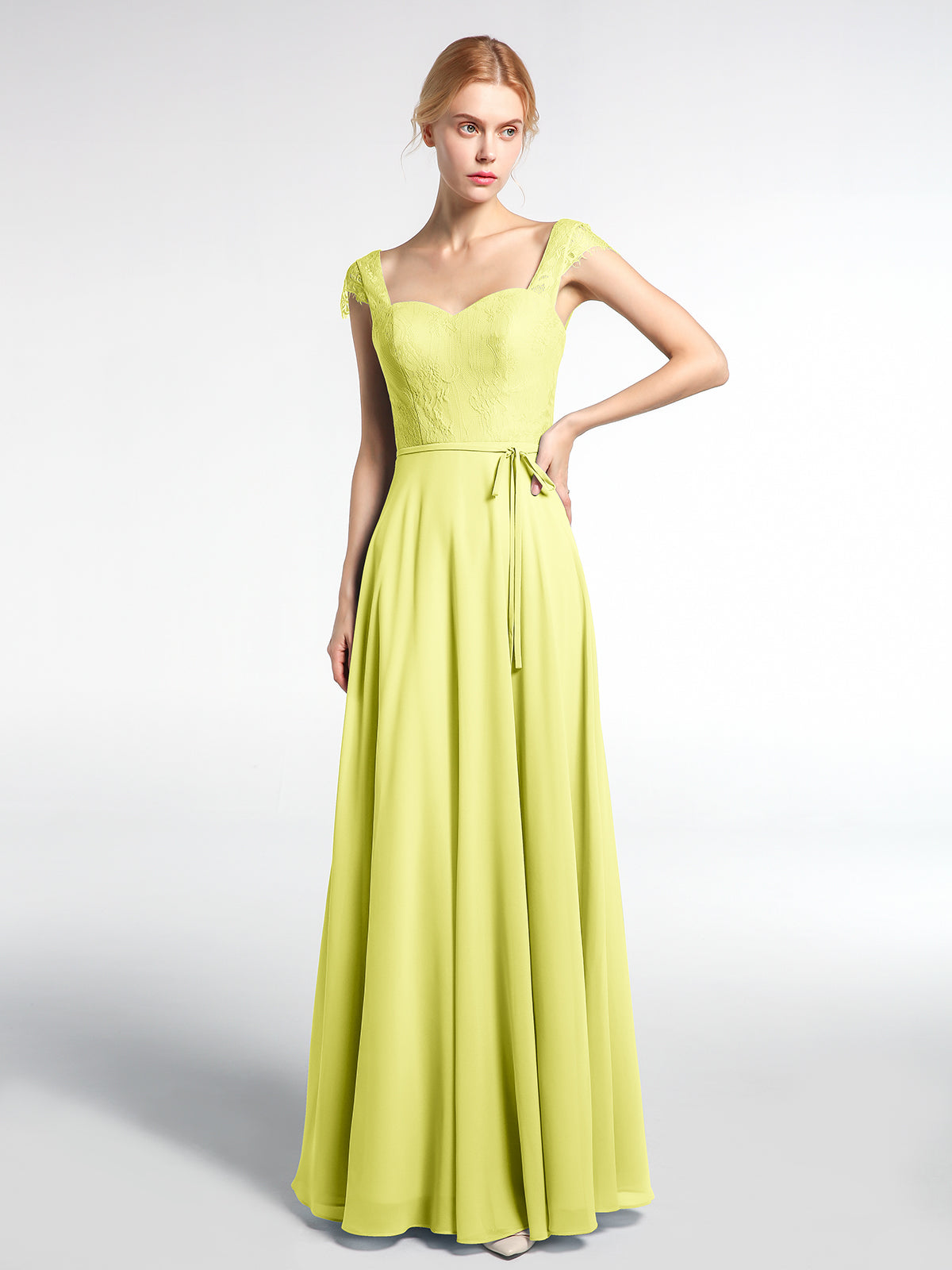 Off Shoulder Circle Skirt Dress with Pockets Daffodil main image 1