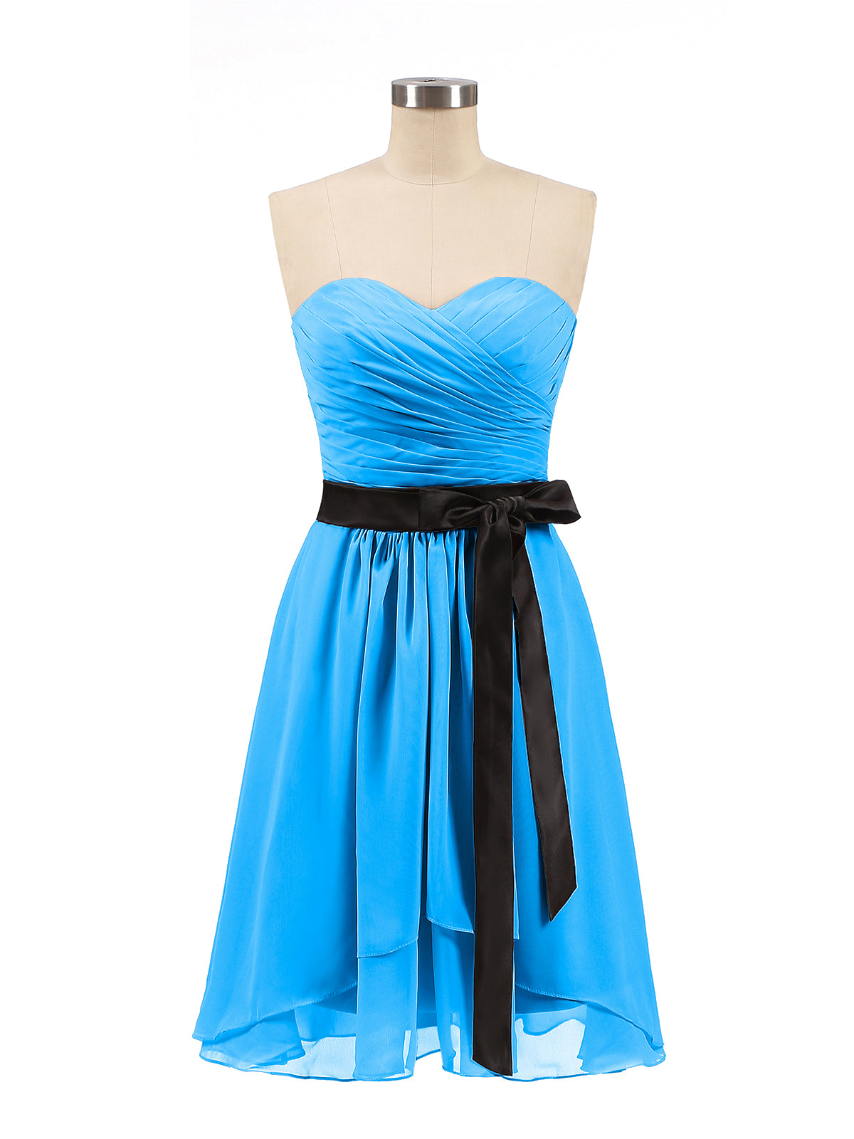 Strapless Sweetheart Neck Short Dresses Dusty Blue Plus Size main image 0