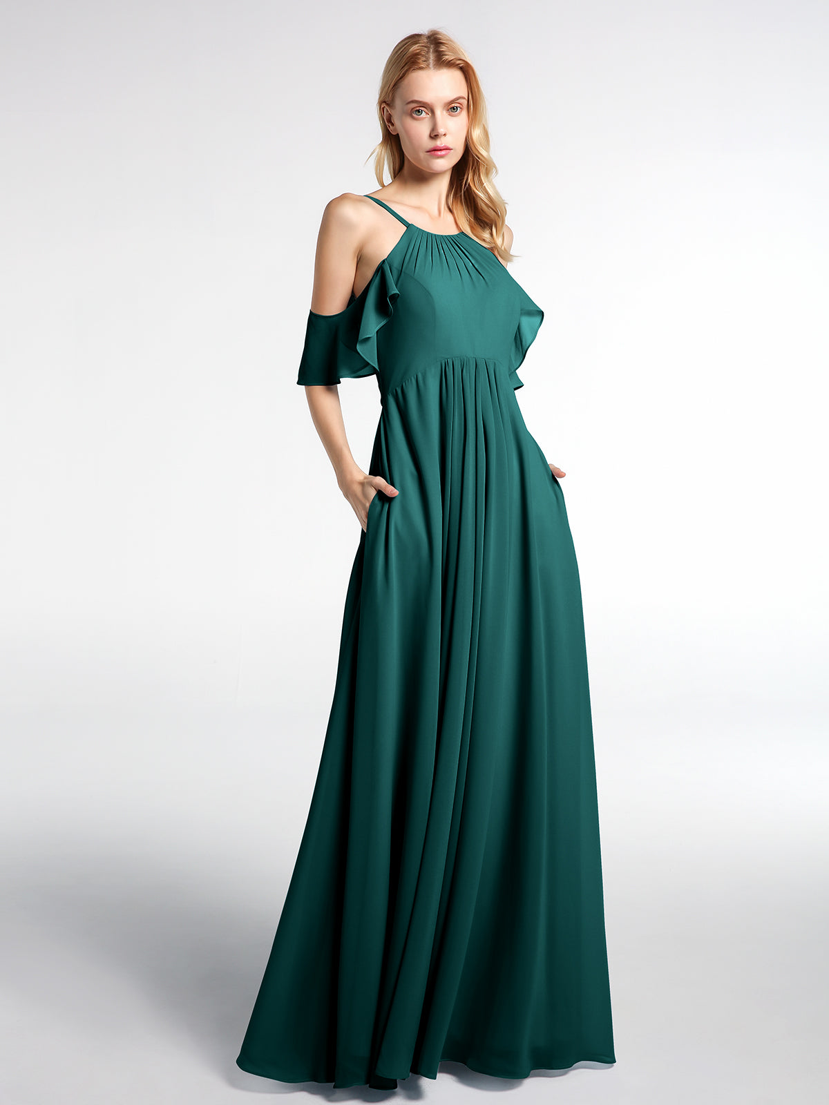 Empire Long Tulle Gown with Sweetheart Neck Peacock Plus Size