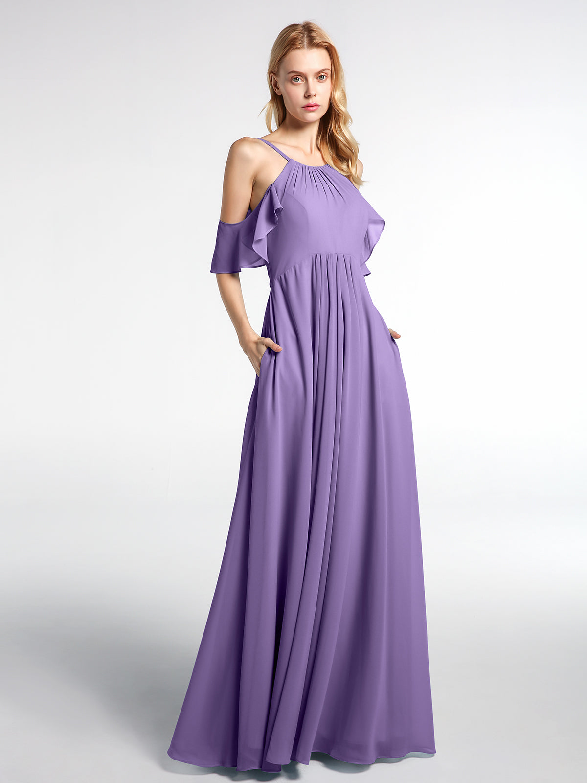 Illusion Neck Chiffon Full Length Dresses Tahiti Plus Size