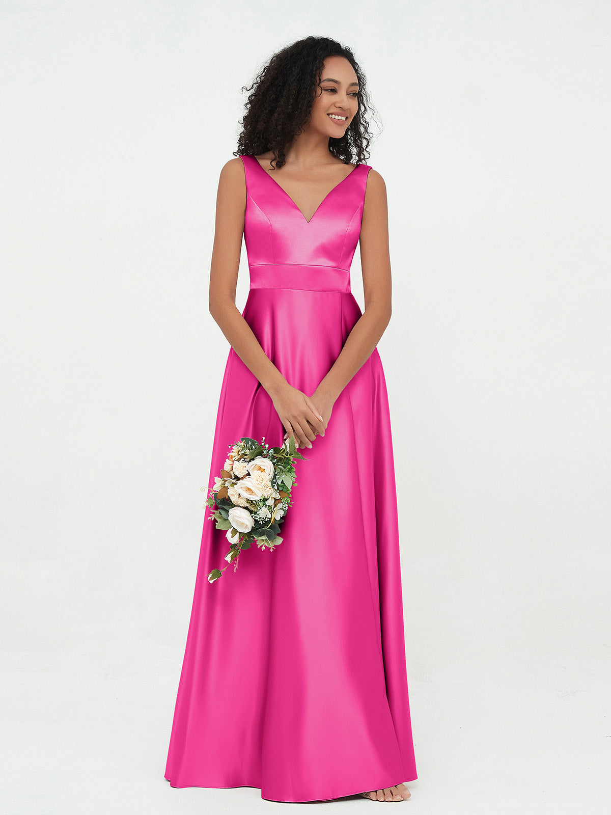 FRV Fuchsia plus size satin sleeveless mini dress - Bakersfield main image 1
