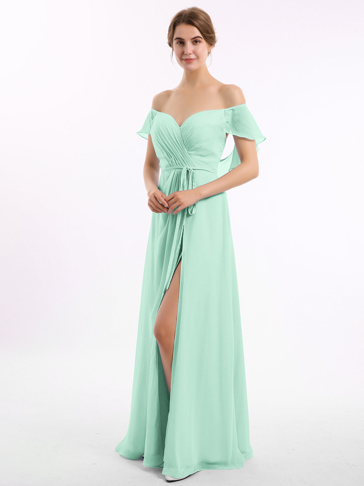red dress with green accessories Wedtrend Women Sparkly Green Bridesmaid Dress A Line One Shoulder Floor  Length Wedding Party Guest Dress – WEDTREND main image 1