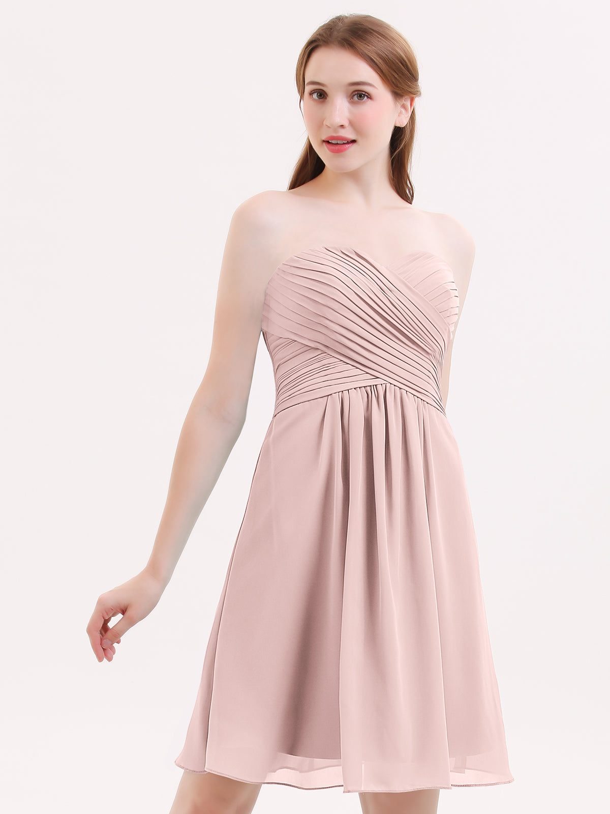 BABARONI Short Strapless Bridesmaid Dress with Sweetheart-Dusty Rose, Dusty Rose / US0 BABARONI Short Strapless Bridesmaid Dress with Sweetheart-Dusty Rose, Dusty Rose / US0