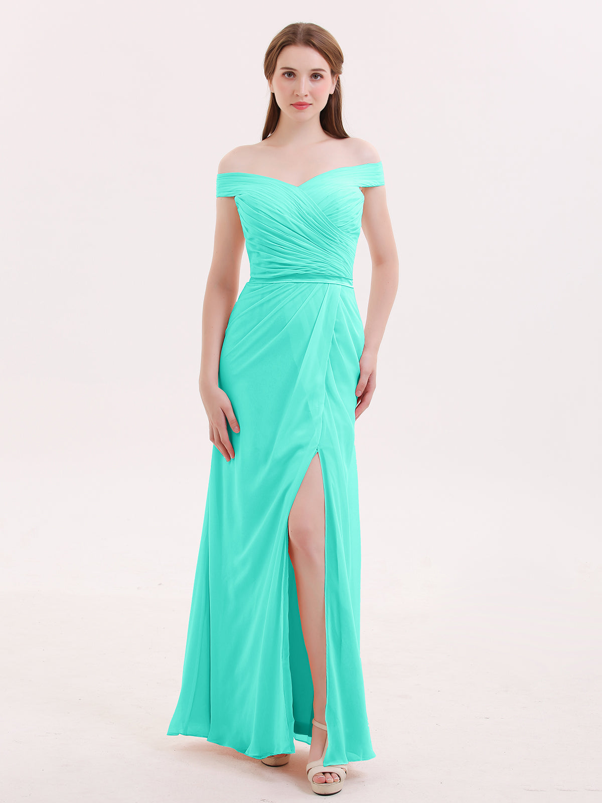 One shoulder Long Chiffon Bridesmaid Gowns Spa Plus Size main image 0