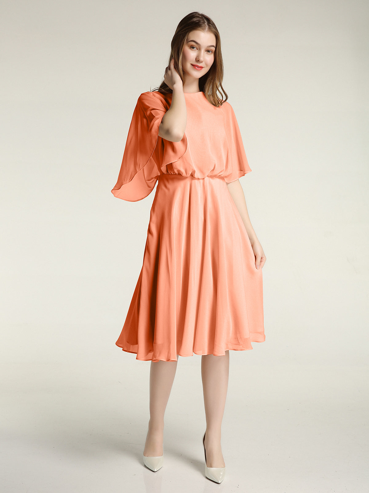 Strapless Chiffon Full Length Gowns Papaya main image 1