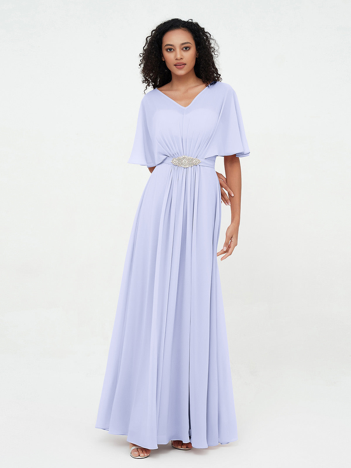 Illusion Neck Lace Top Long Chiffon Dresses Green Plus Size