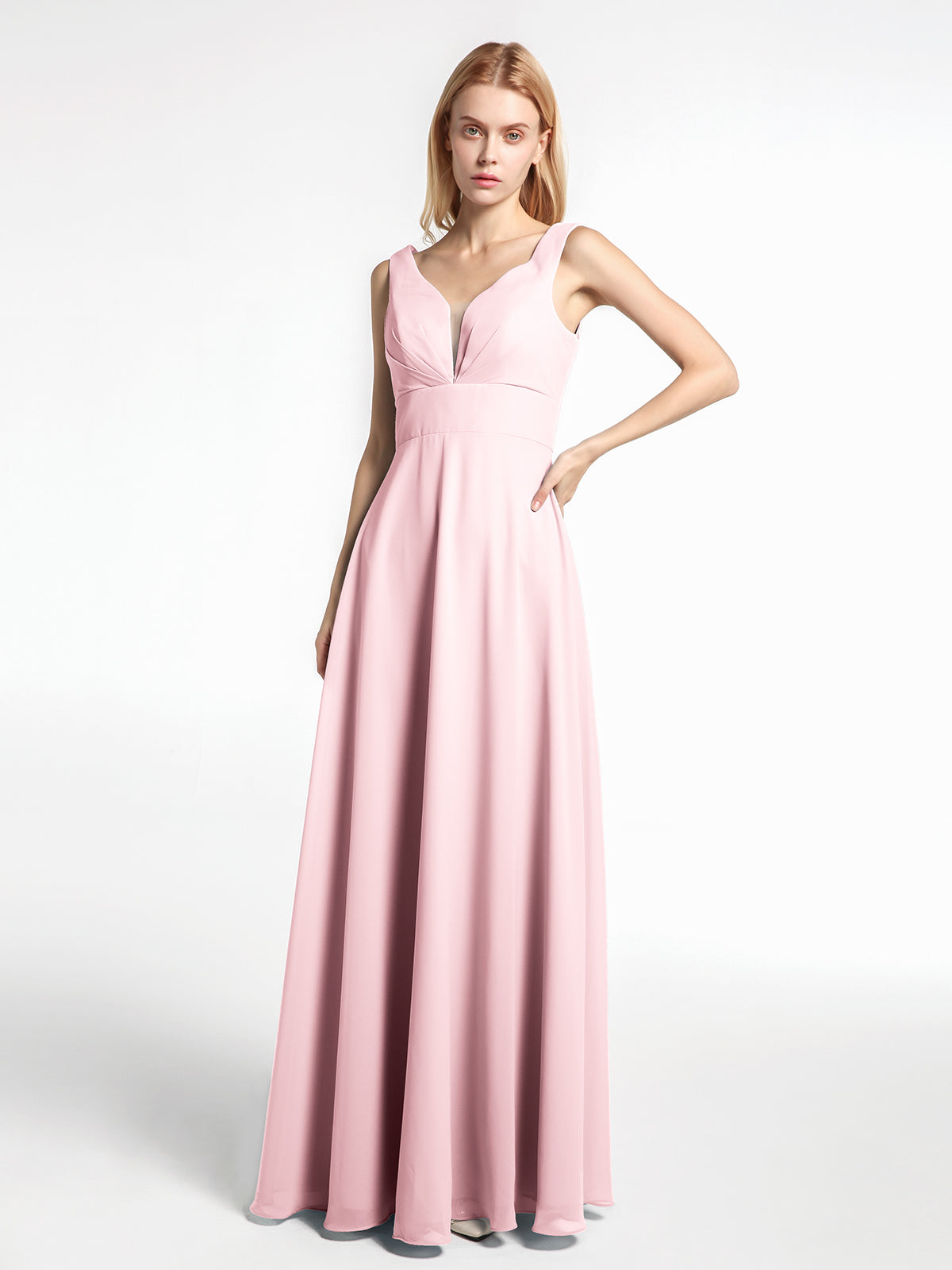 A-line Chiffon Dress With Jacket Blushing Pink main image 1