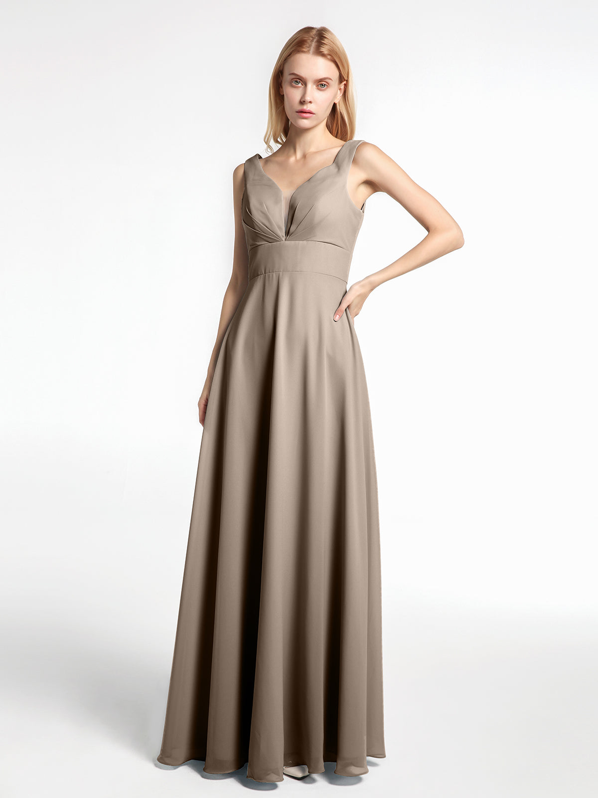 Sheah Open Back Dresses with Sweethart Taupe Plus Size main image 1