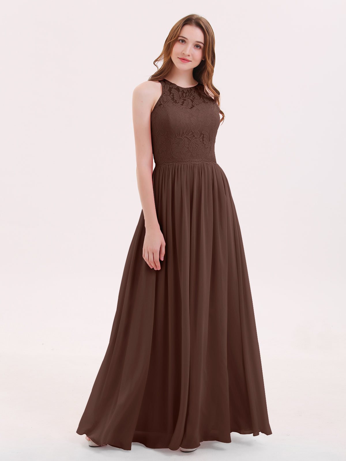 chocolate brown lace bridesmaid dresses Chocolate Brown Bridesmaid Dresses One Shoulder Sheath/Column Ruched Chiffon Bridesmaid Dresses with Slit main image 1
