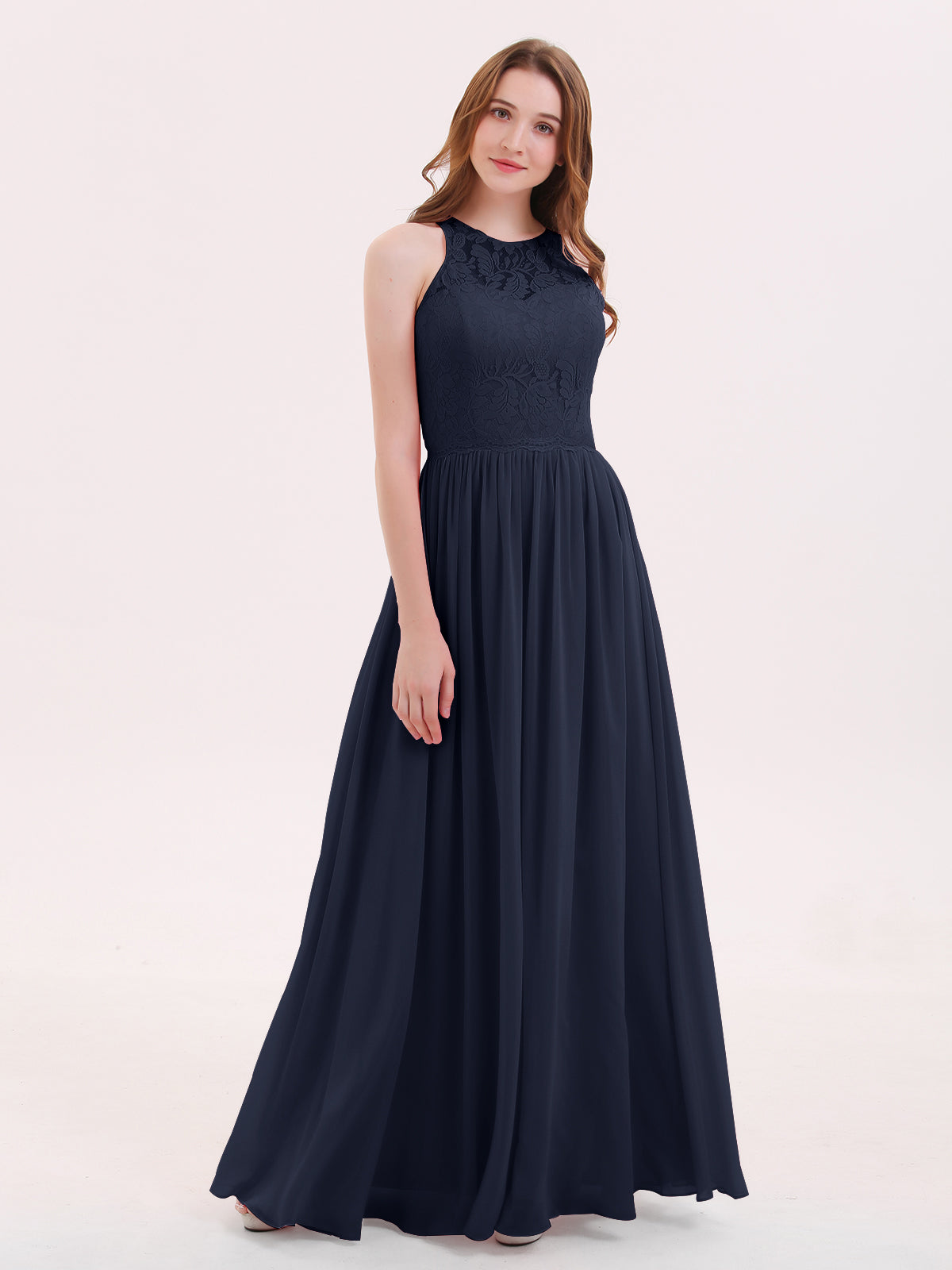 BABARONI Long Lace Dress with Illusion Sweetheart Neck-Dark Navy Plus size, Dark Navy / US18 BABARONI Long Lace Dress with Illusion Sweetheart Neck-Dark Navy Plus size, Dark Navy / US18
