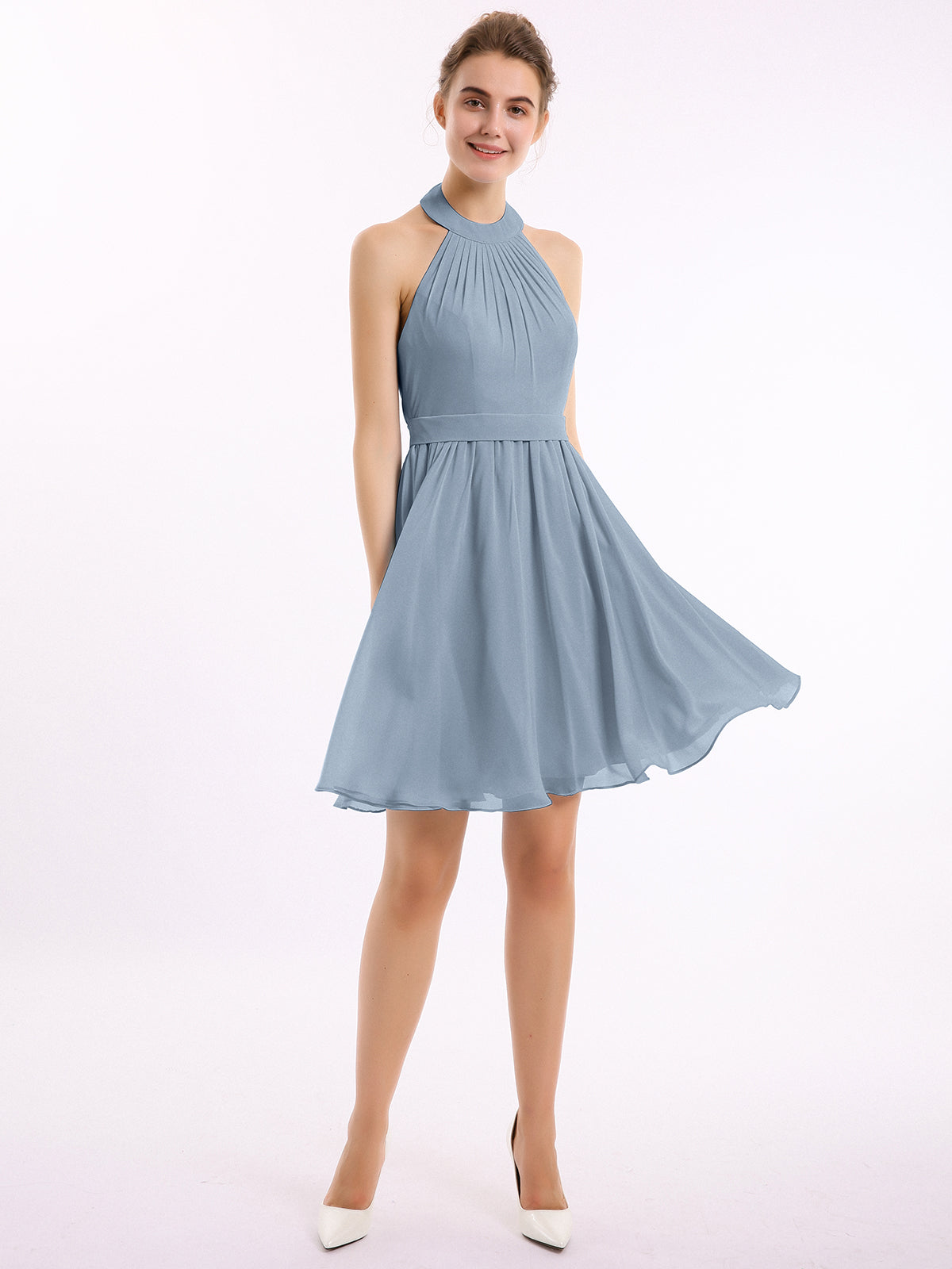 Strapless Sweetheart Neck Short Dresses Dusty Blue Plus Size