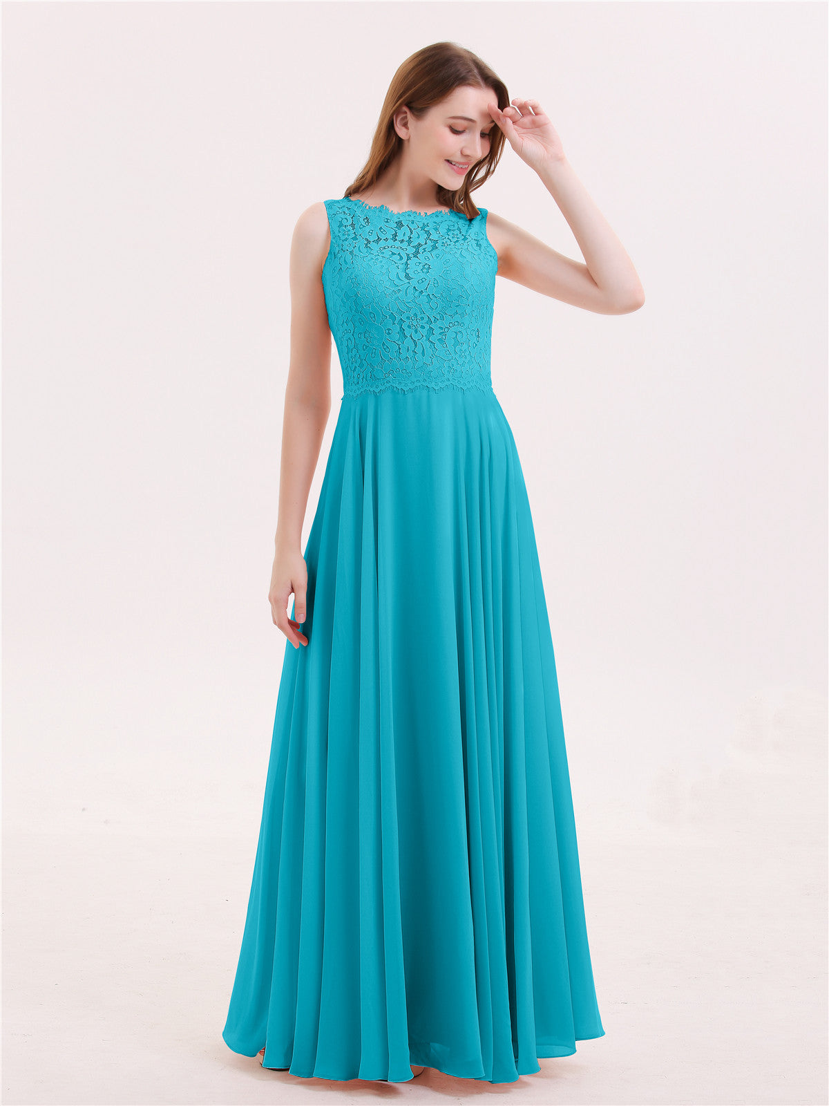 Lace and Chiffon Full Length Dresses Jade Plus Size