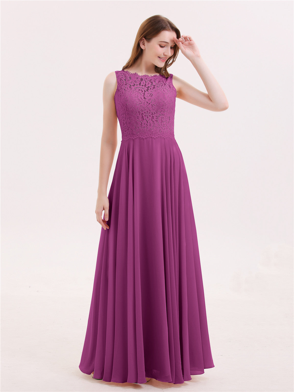Cross Pleated Bodice Short Chiffon Dresses Orchid Plus Size