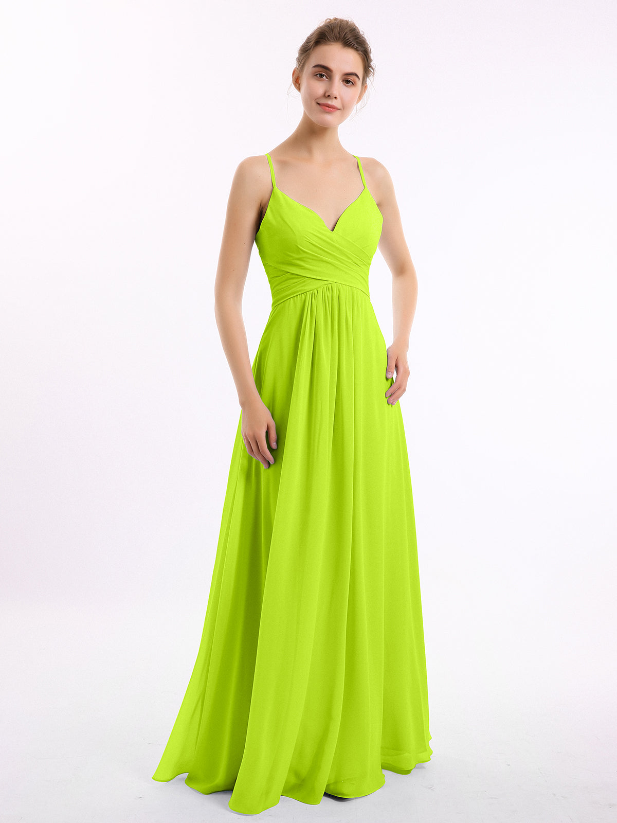 A-line Chiffon Dress With Jacket Lime Green Plus Size main image 1
